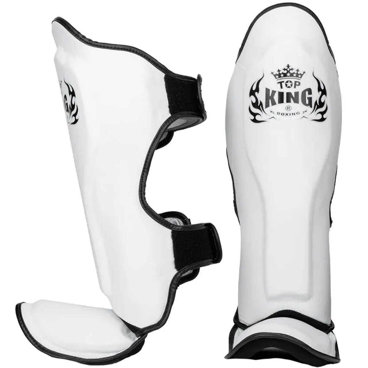 Shin Guards Top King Boxing TKSGP-GL White Black - XL Size