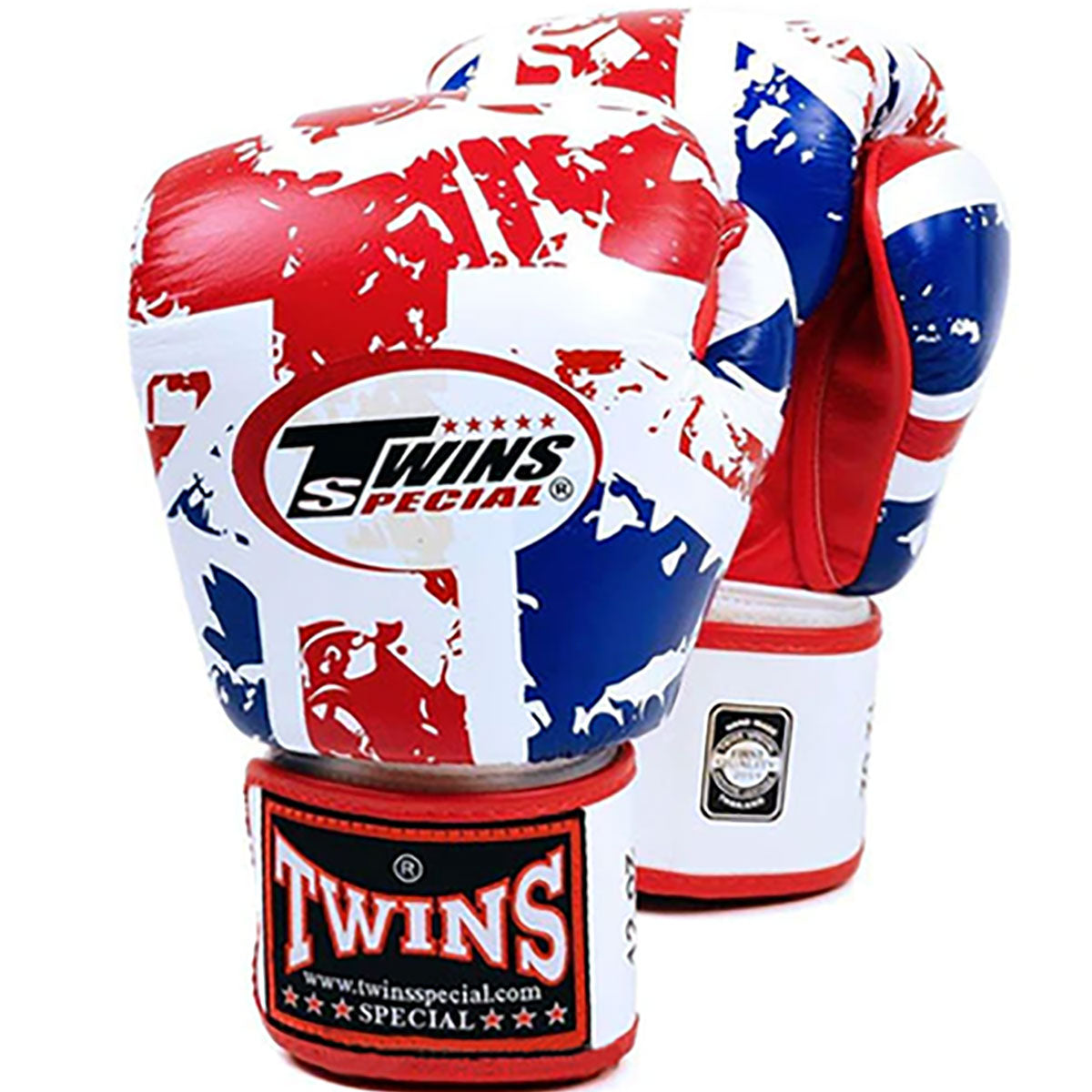 Boxing Gloves Twins Special FBGV-44UK Flag White Fancy - 14 OZ