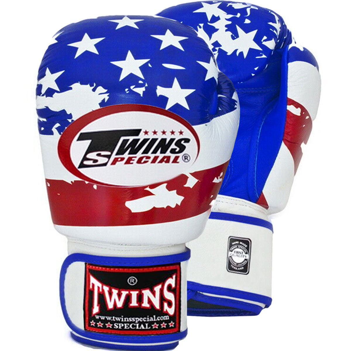 Boxing Gloves Twins Special FBGV-44US Flag White Fancy - 14 OZ