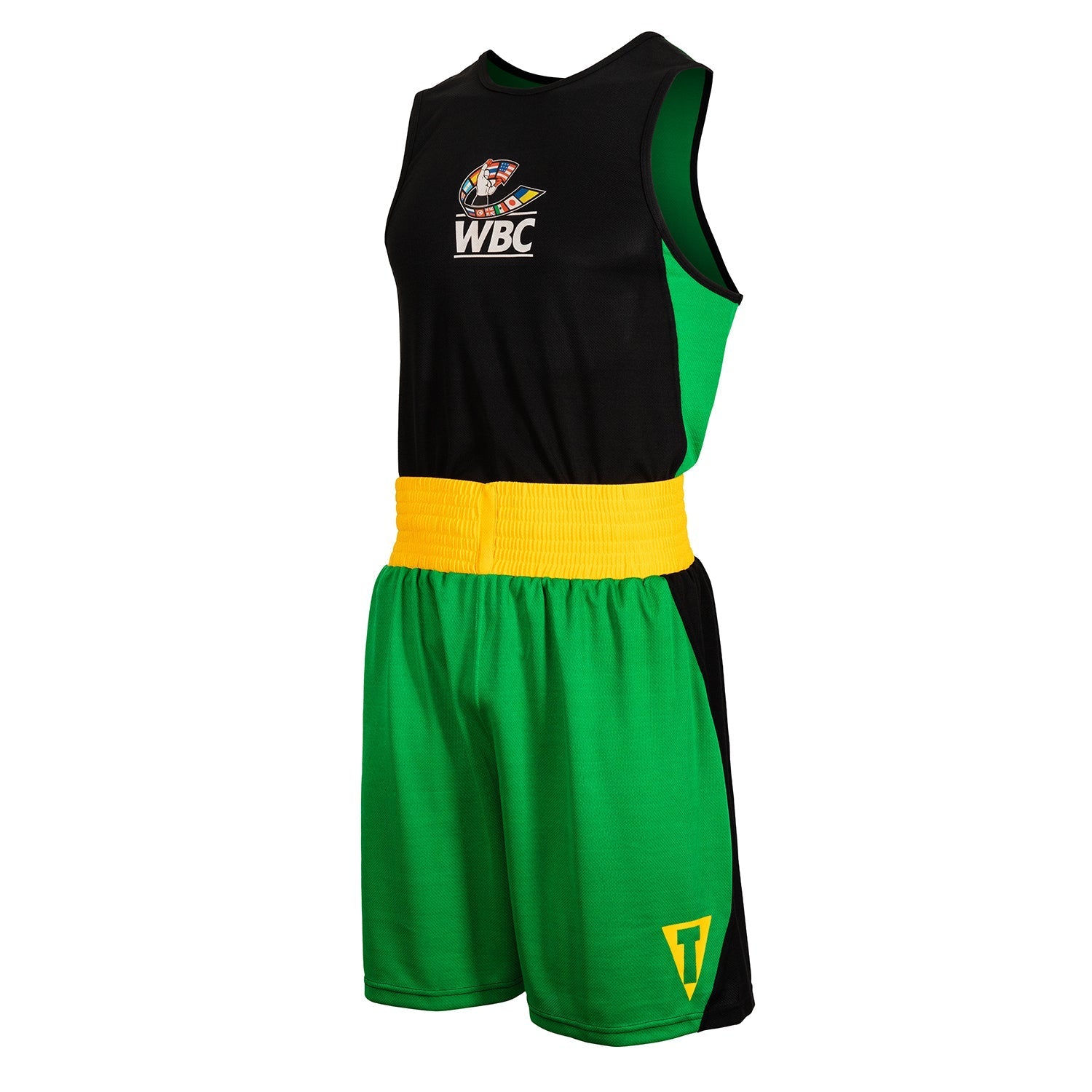 Boxing Set WBC by TITLE Boxing Amateur Competition Outfit Black/Green - YM Size