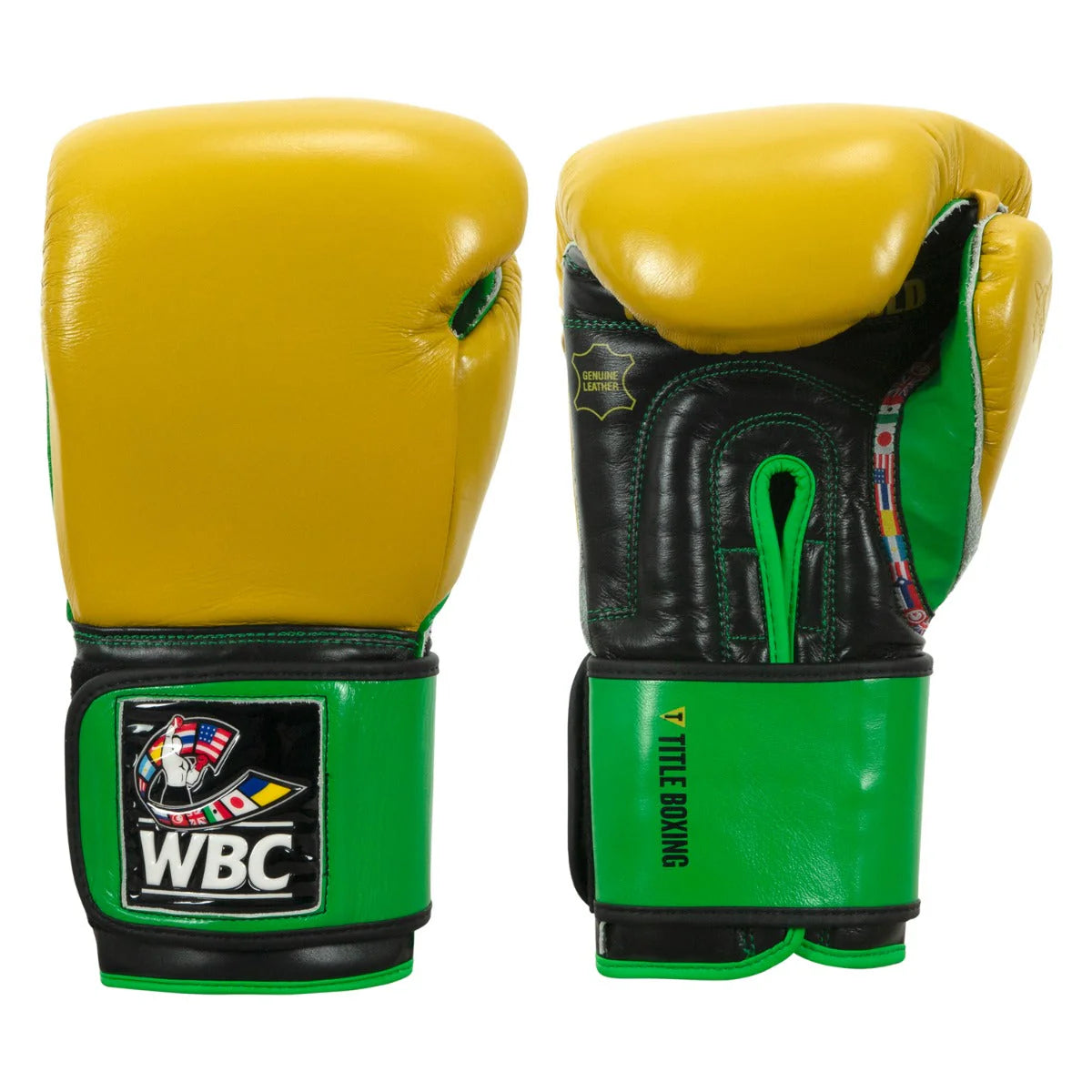 Boxing Gloves Title WBC by TITLE Boxing Jose Sulaiman Training Gold/Black - 14 OZ