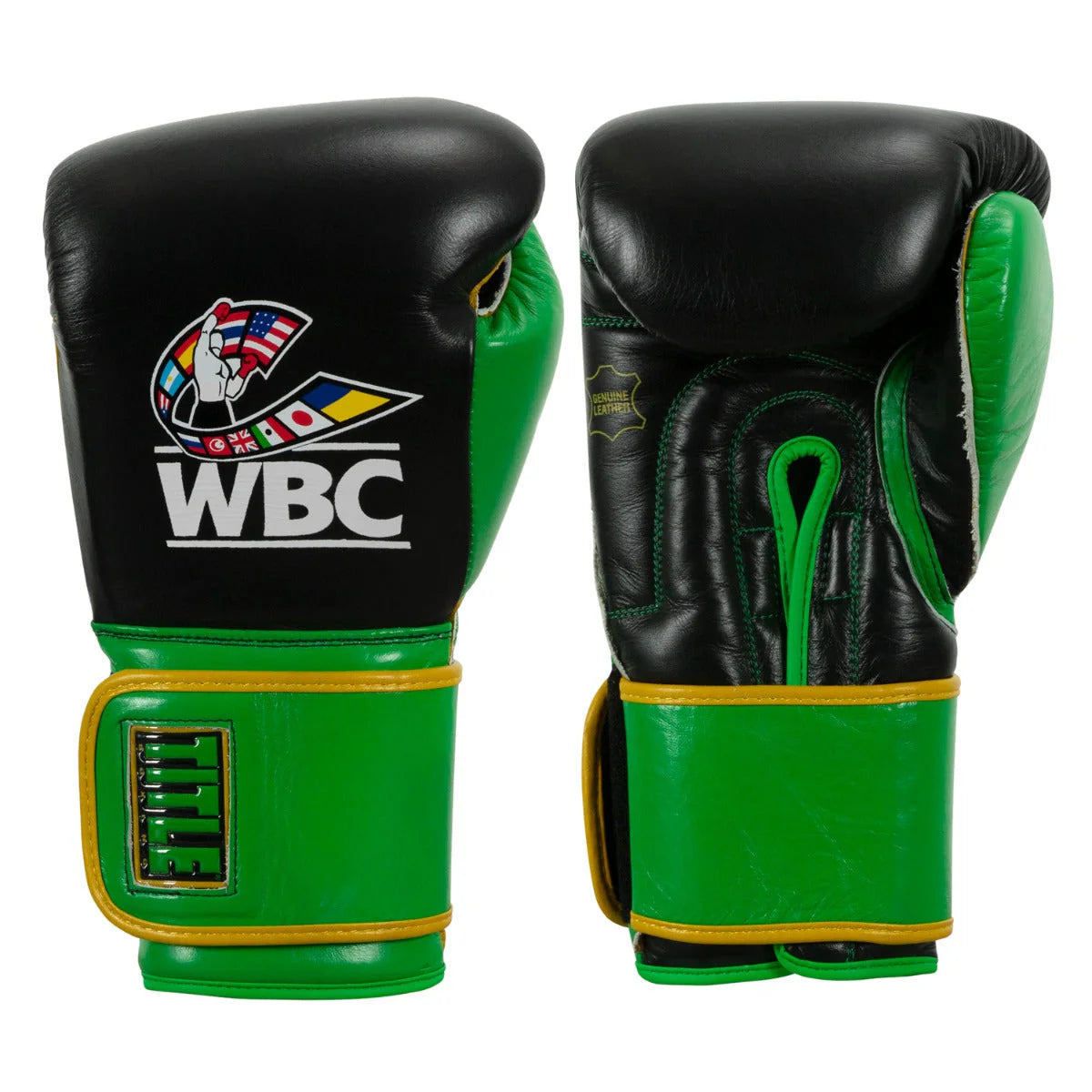 Boxing Gloves Title WBC by TITLE Boxing Training Black/Green - 14 OZ