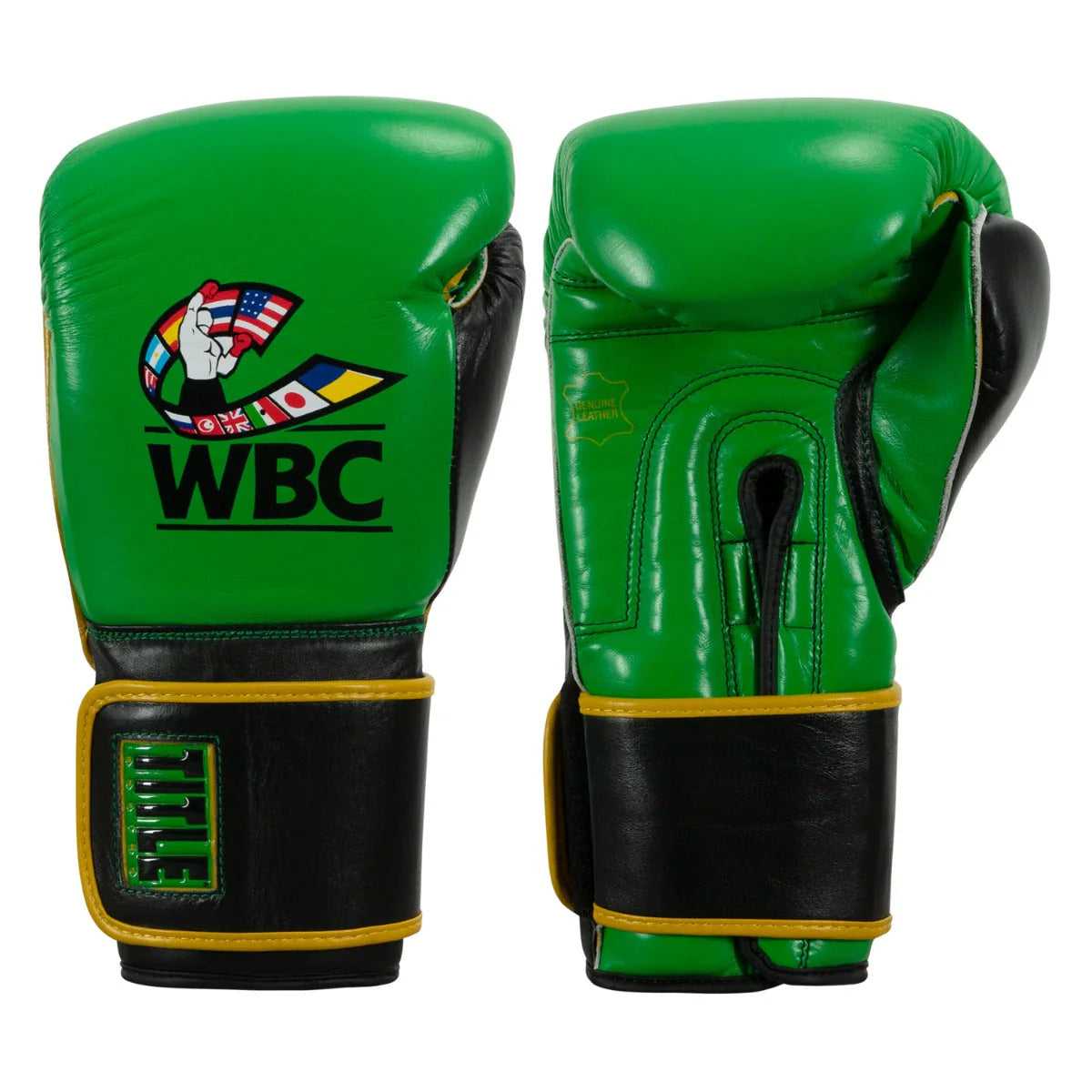 Boxing Gloves Title WBC by TITLE Boxing Training Green/Black - 14 OZ