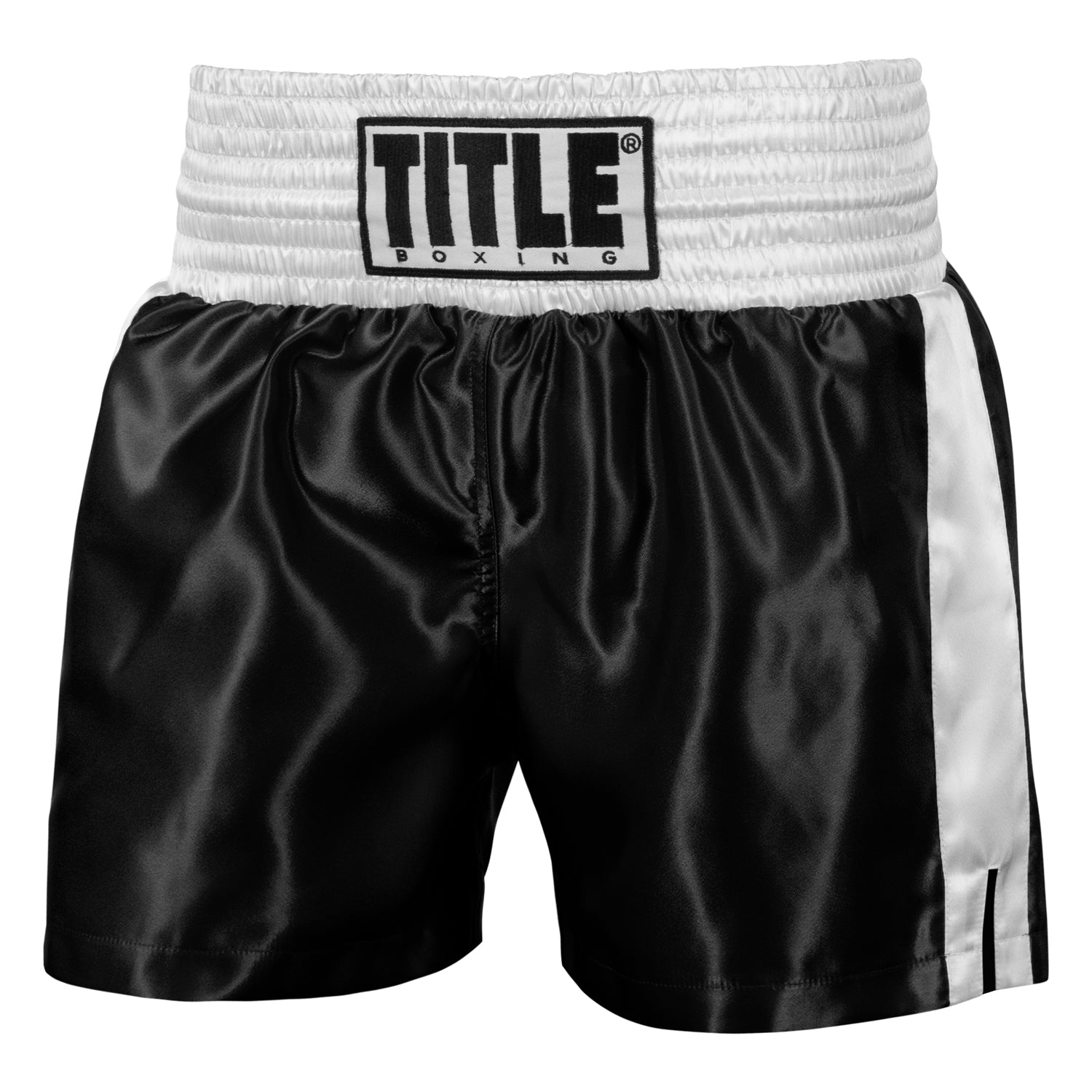 Shorts For Boxing Professional Women’s Satin Striped Trunks Title Black/White - M Size