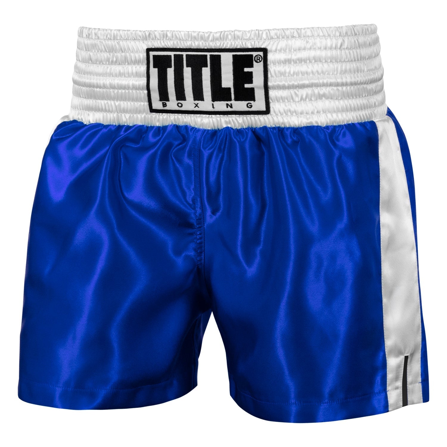Shorts For Boxing Professional Women’s Satin Striped Trunks Title Blue/White - S Size