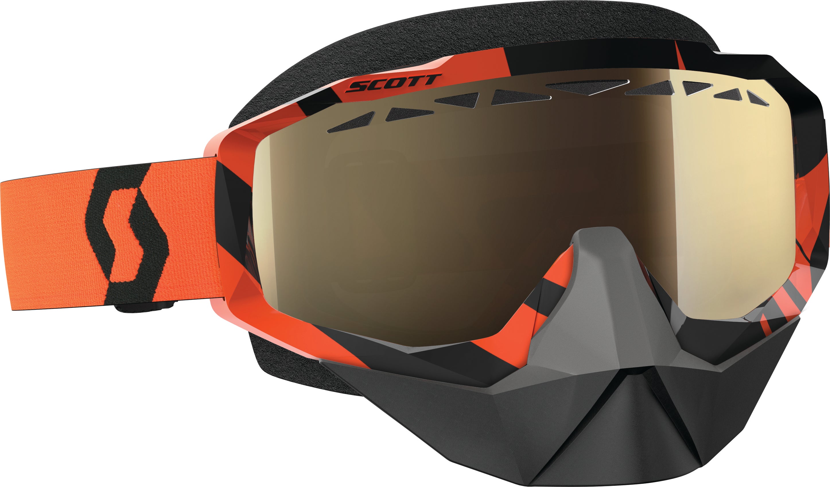 SCOTT GOGGLE HUSTLE SNOW BLK/O RG L/S BRONZ CHROME LENS