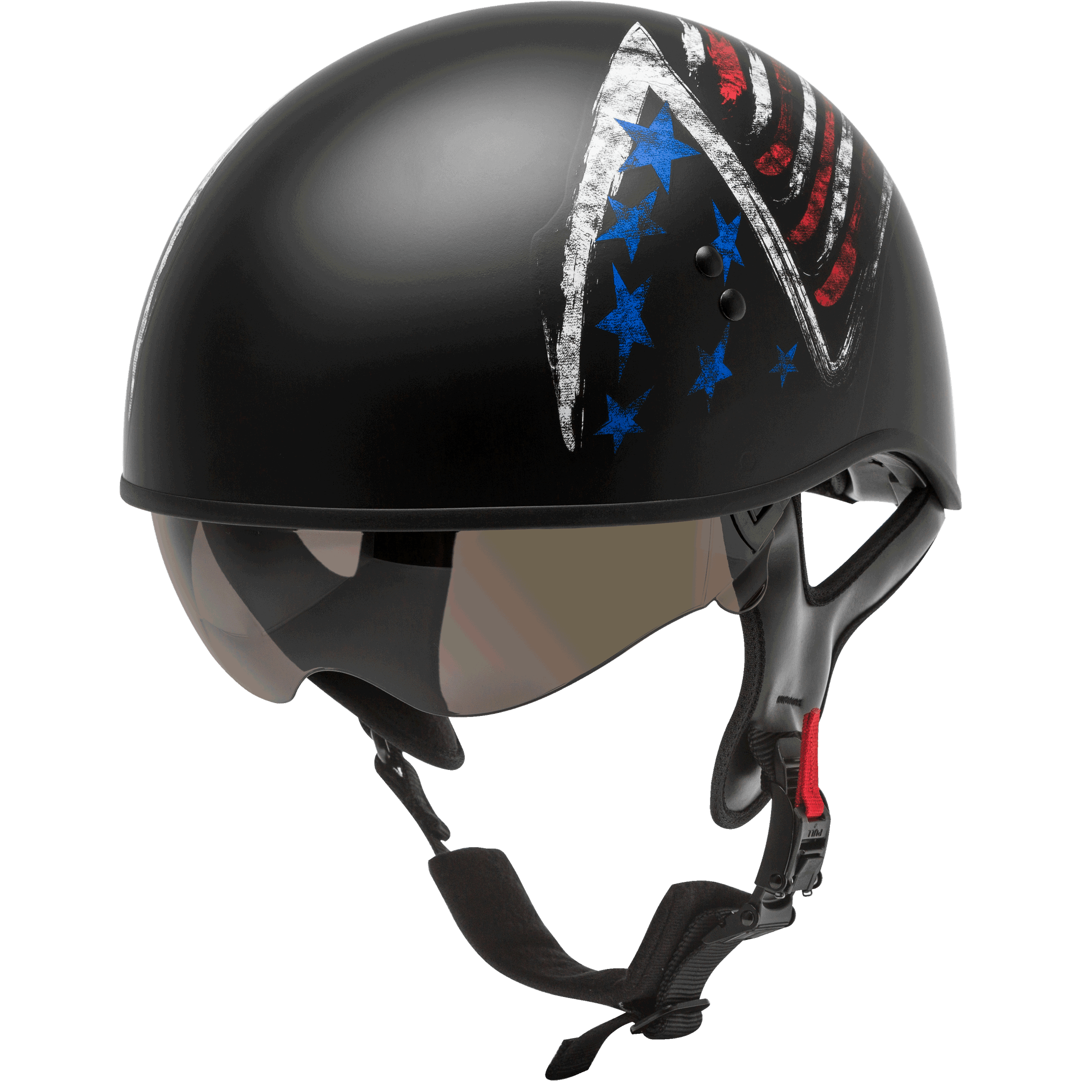 GMAX HH-65 HALF HELMET BRAVERY MATTE BLACK/RED/WHITE/BLUE XS