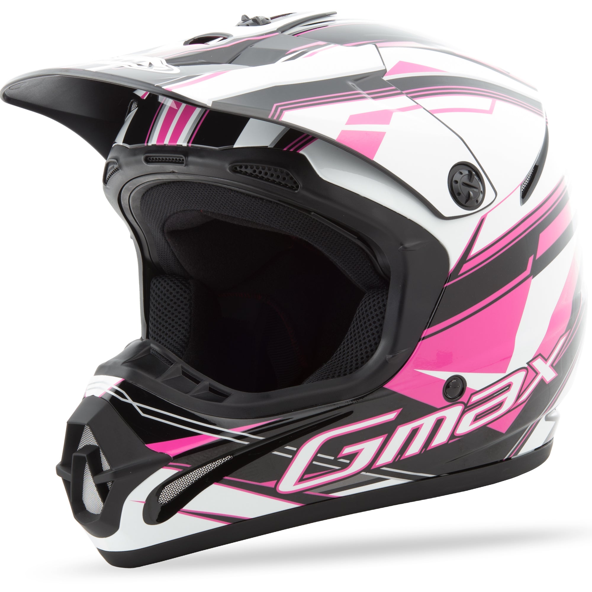 GMAX GM-46.2X OFF-ROAD TRAXXION HELMET BLACK/PINK/WHITE XL