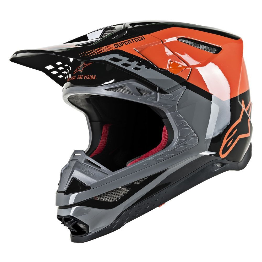 ALPINESTARS S.TECH S-M8 TRIPLE HELMET ORANGE/GREY/BLACK SM