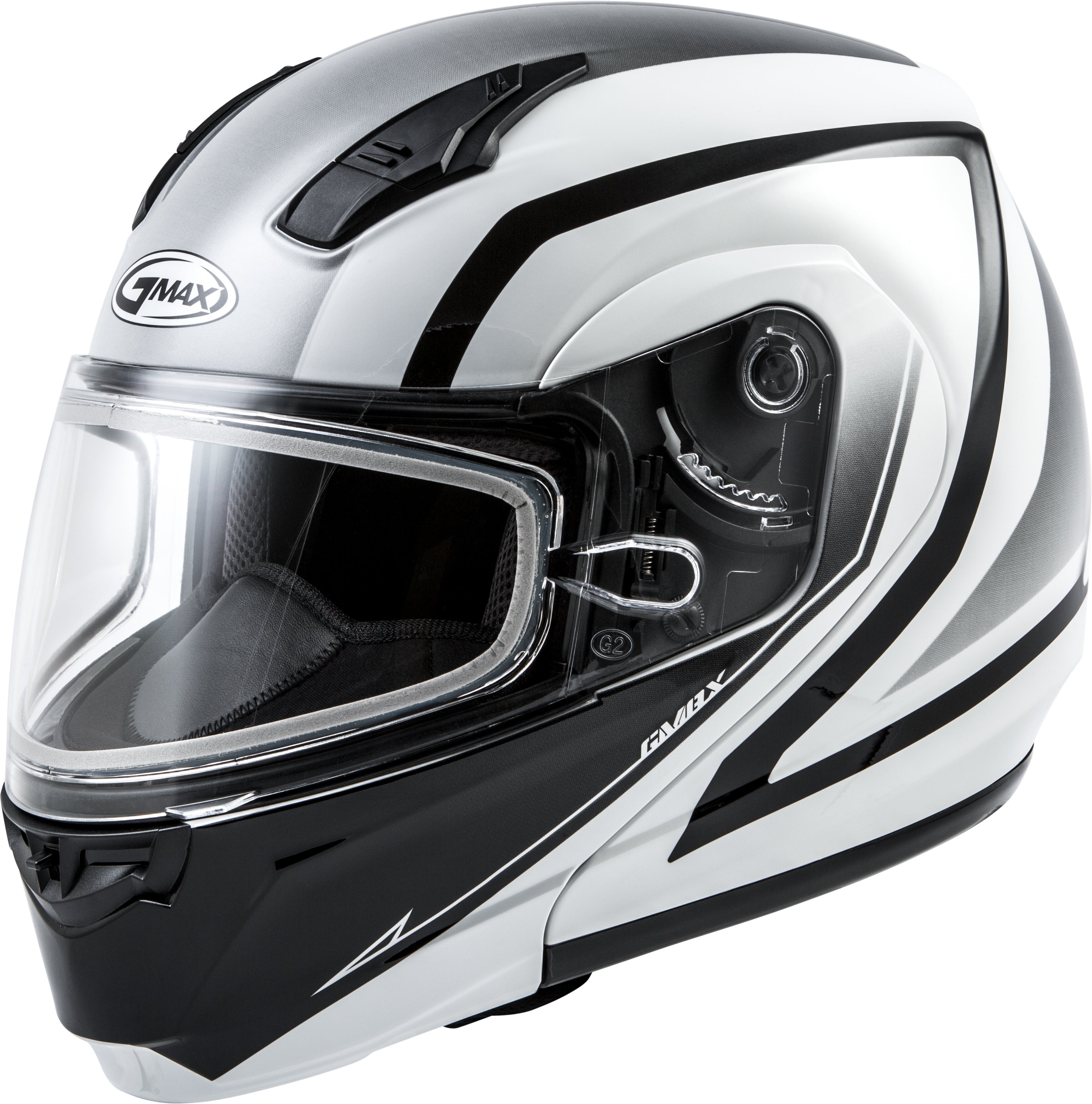 GMAX MD-04S MODULAR DOCKET SNOW HELMET WHITE/BLACK 3X