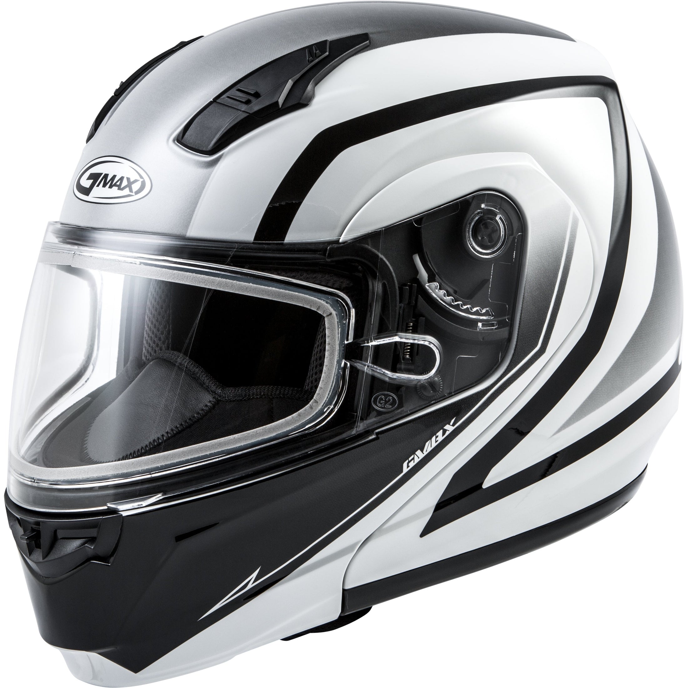 GMAX MD-04S MODULAR DOCKET SNOW HELMET WHITE/BLACK SM