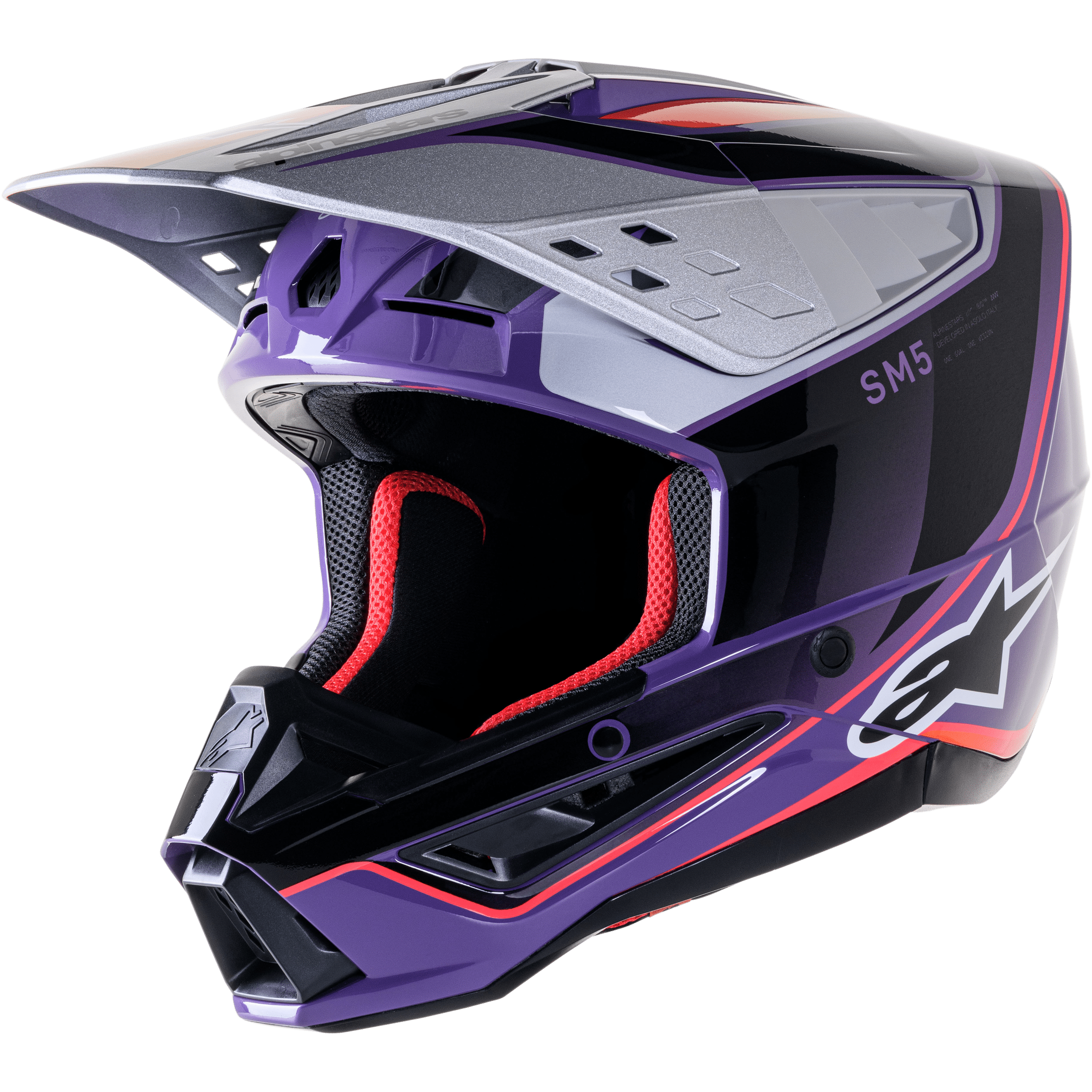 ALPINESTARS S-M5 SAIL HELMET VIOLET/BLK/SLVR GLOSSY MD