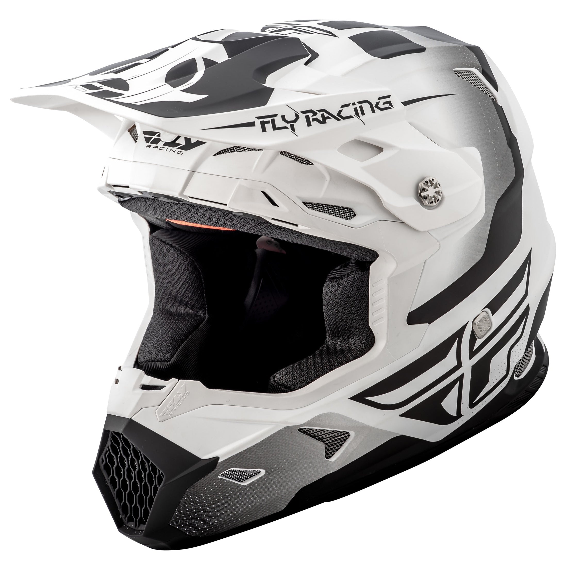 FLY RACING TOXIN ORIGINAL HELMET MATTE WHITE/BLACK LG