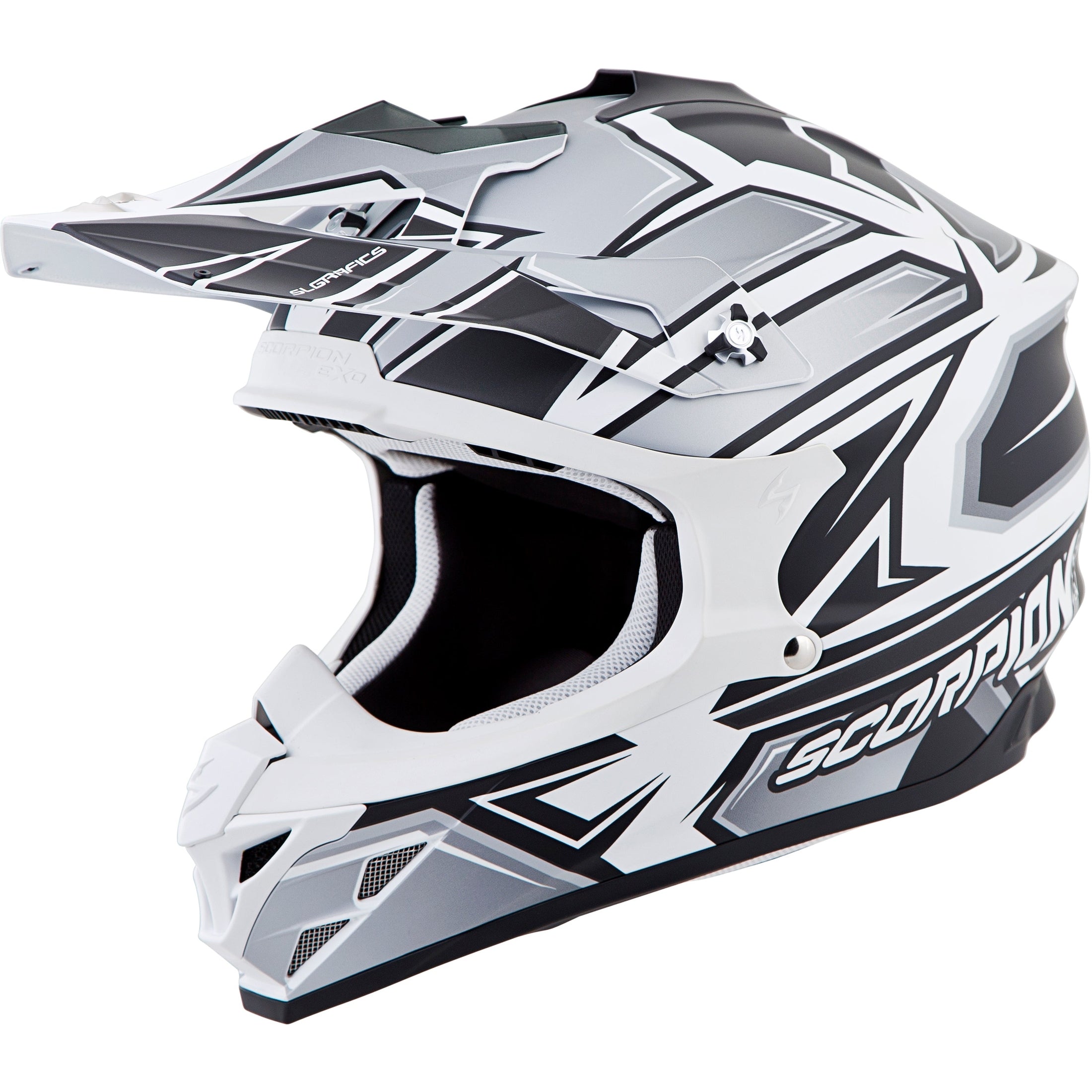 SCORPION EXO VX-35 OFF-ROAD HELMET FINNEX BLACK/SILVER LG