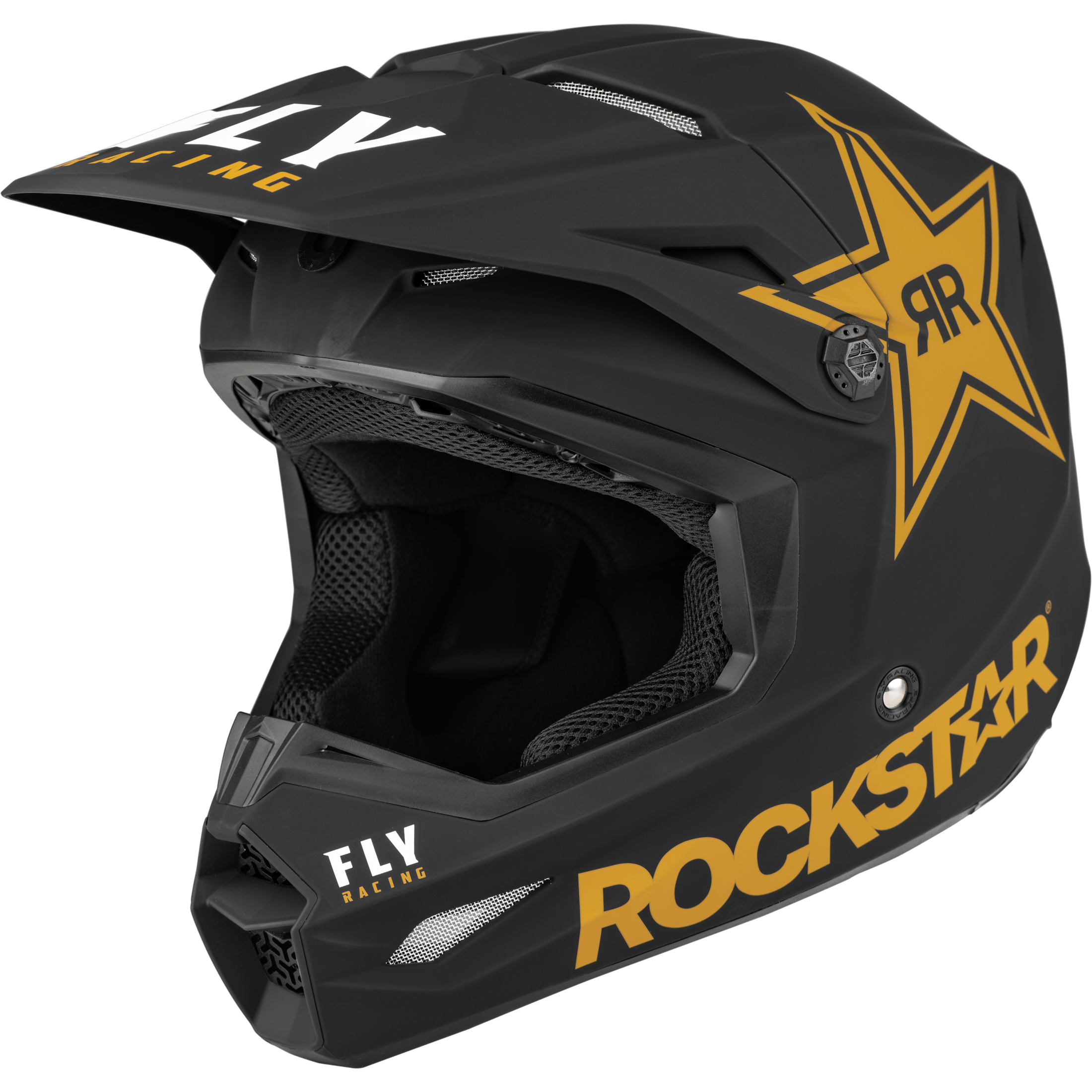 FLY RACING KINETIC ROCKSTAR HELMET MATTE BLACK/GOLD XS