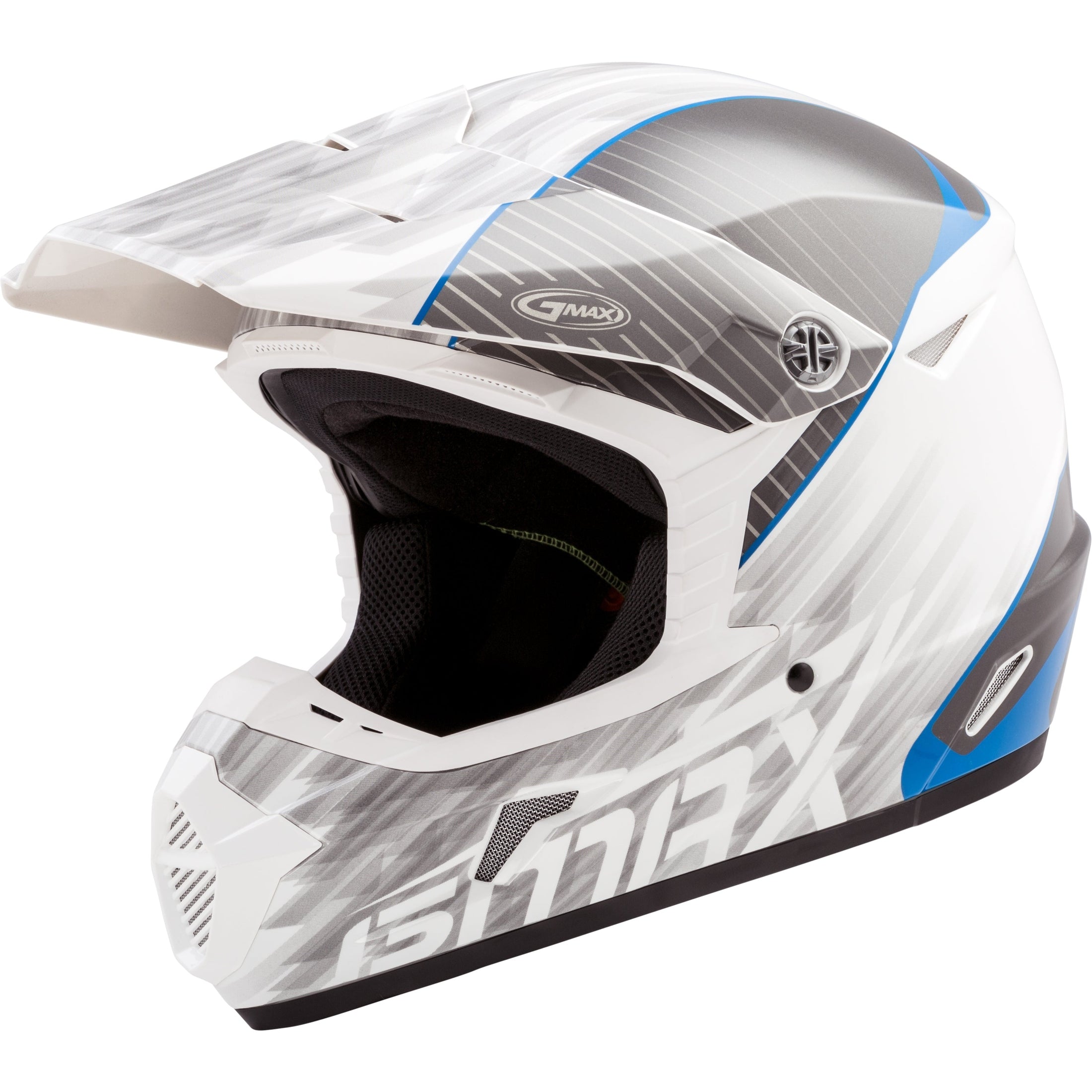 GMAX MX-46 OFF-ROAD COLFAX HELMET WHITE/BLUE 2X