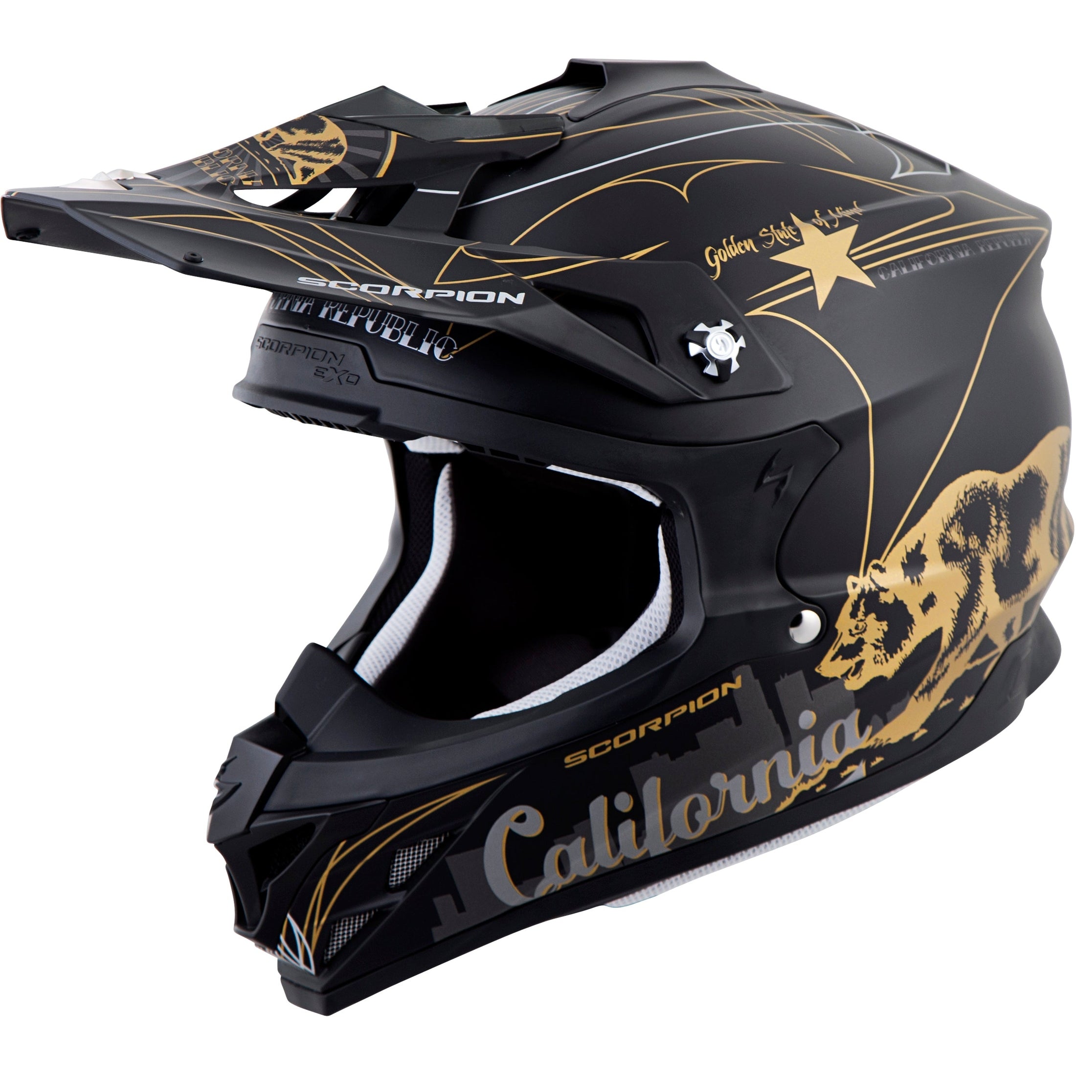 SCORPION EXO VX-35 OFF-ROAD HELMET GOLDEN STATE BLACK SM