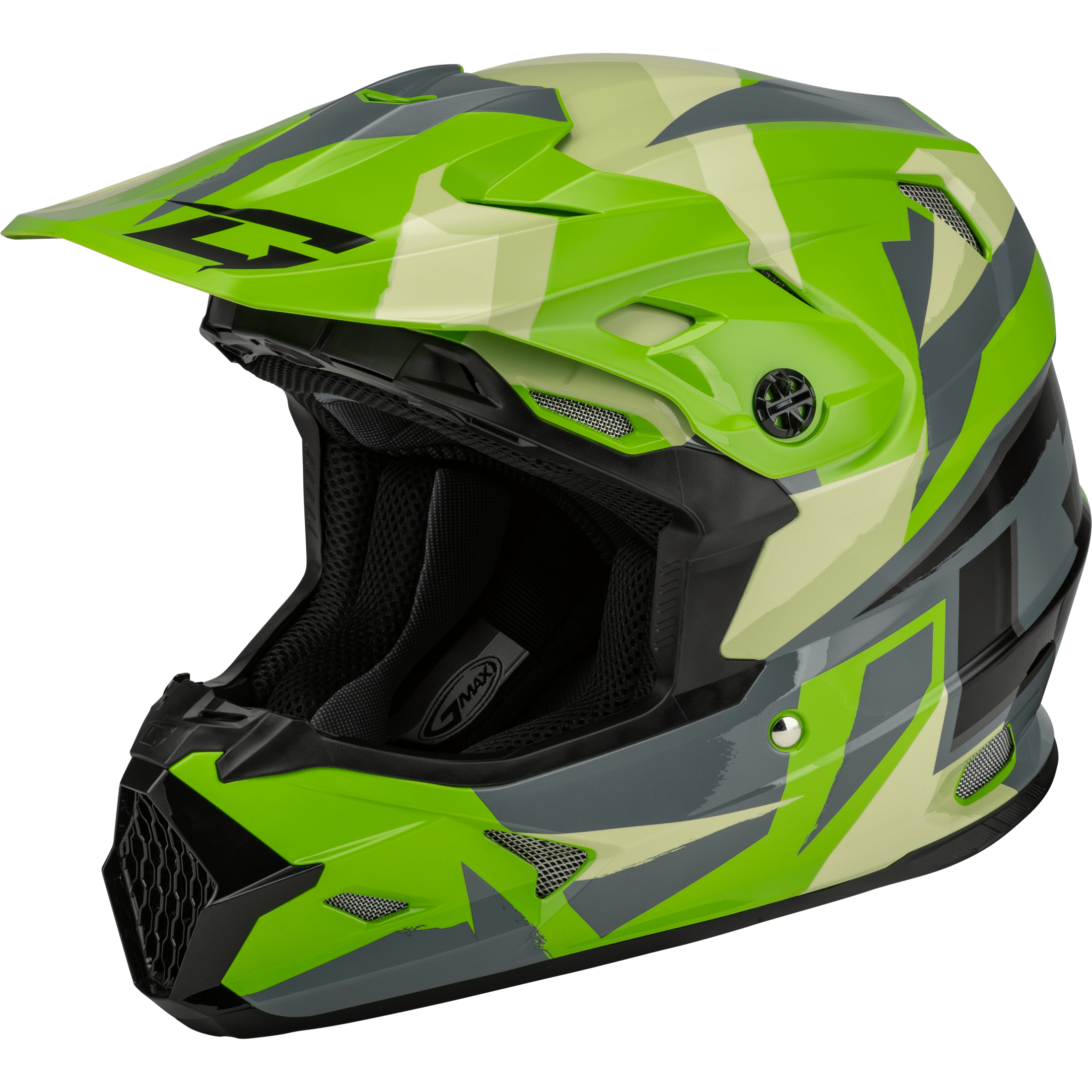 GMAX MX-96 SPLINTER HELMET GREEN/GREY/BLACK 3X