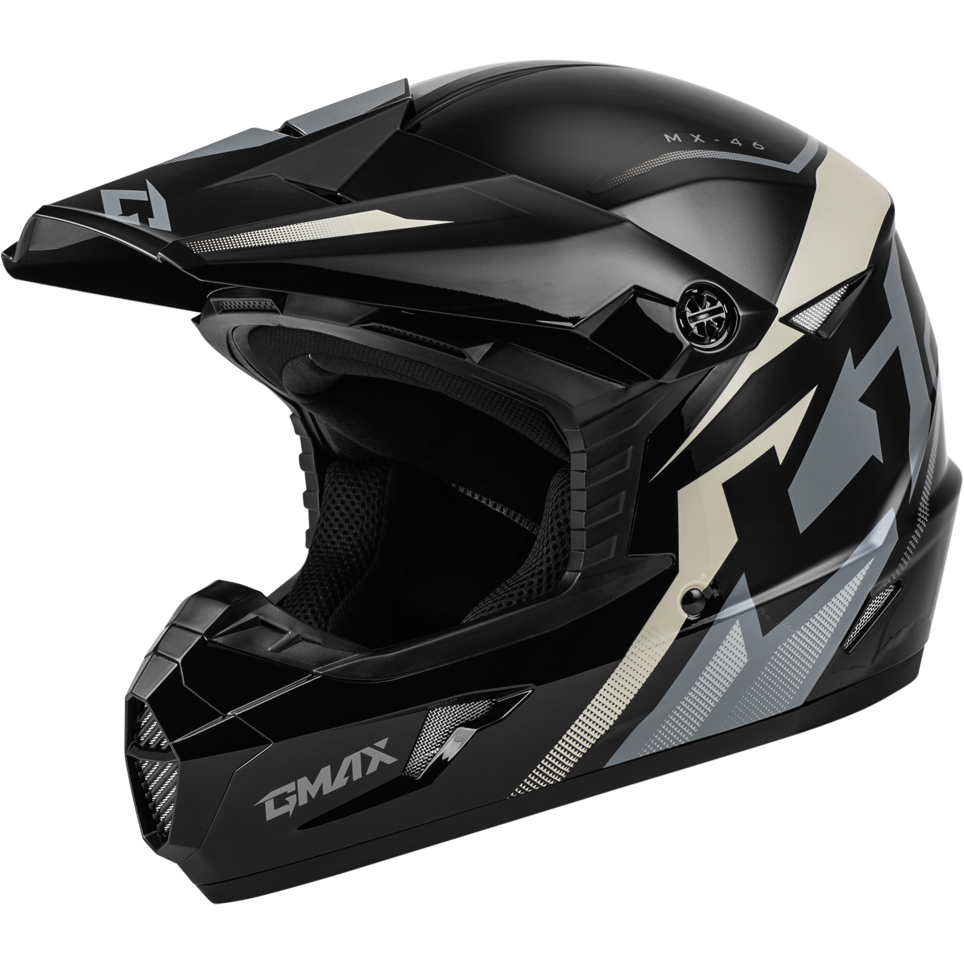 GMAX MX-46 COMPOUND HELMET BLACK/GREY/WHITE SM