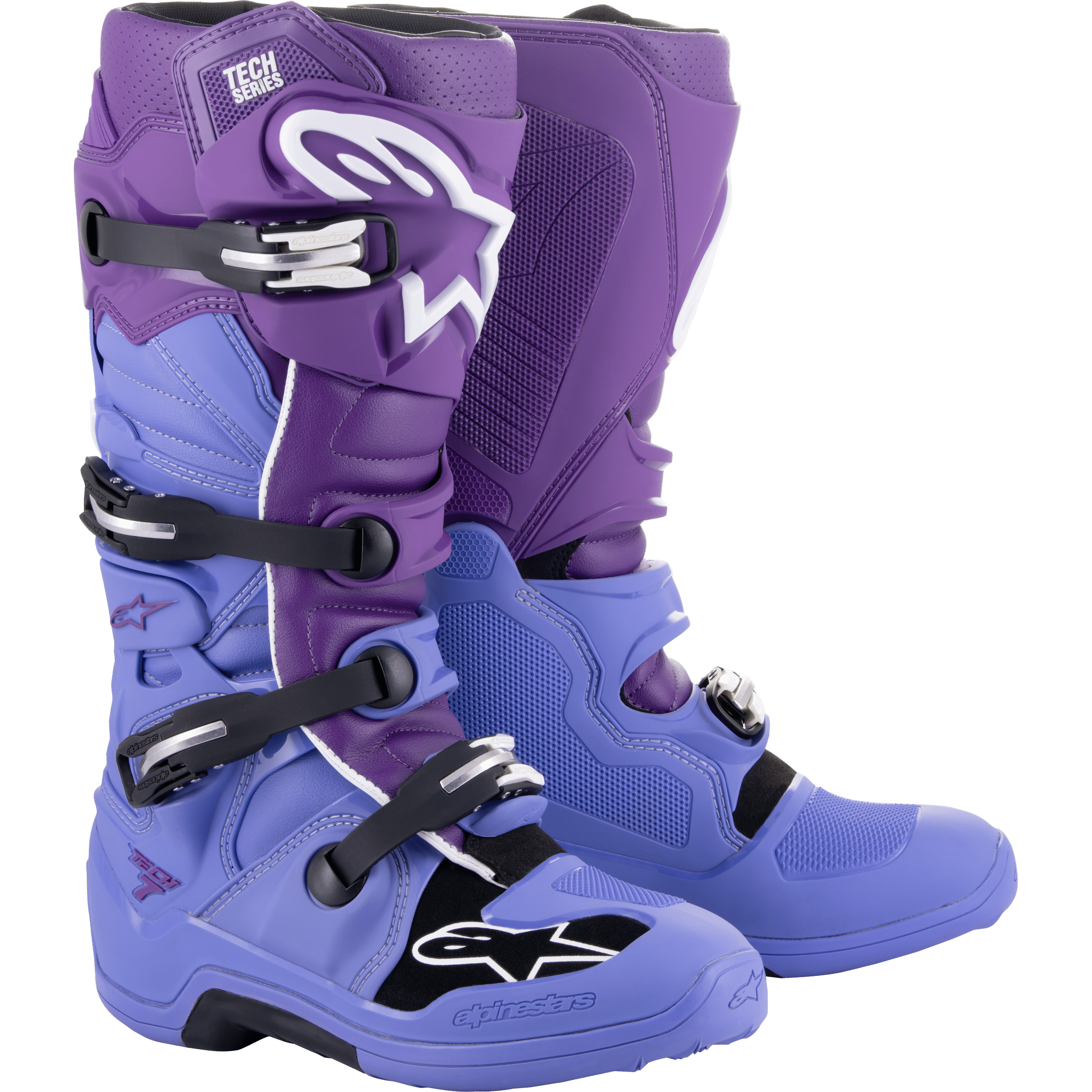 ALPINESTARS TECH 7 BOOTS DOUBLE PURPLE/WHT SZ 13