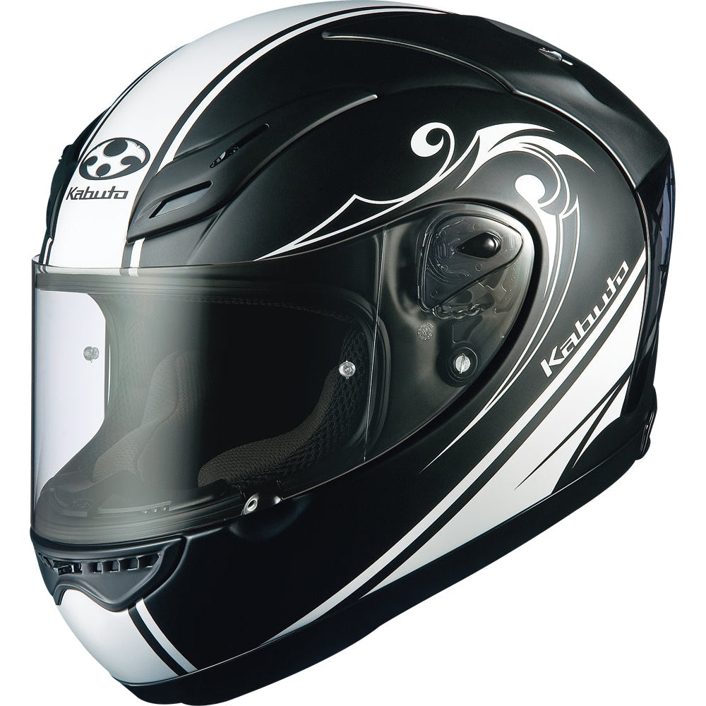 KABUTO FF-5V WORKS HELMET FLAT BLACK/WHITE 2X