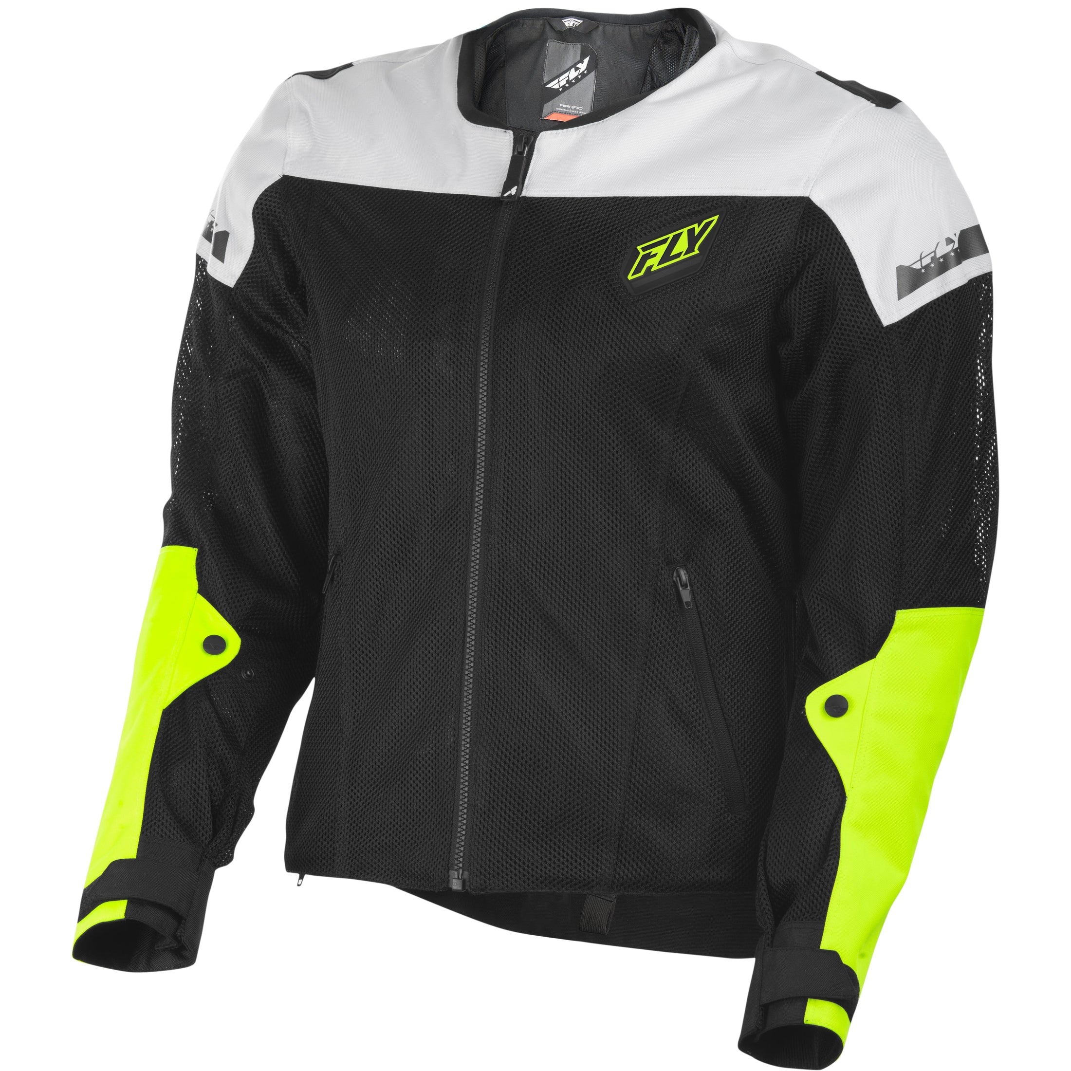FLY RACING FLUX AIR MESH JACKET BLACK/HI-VIS LG