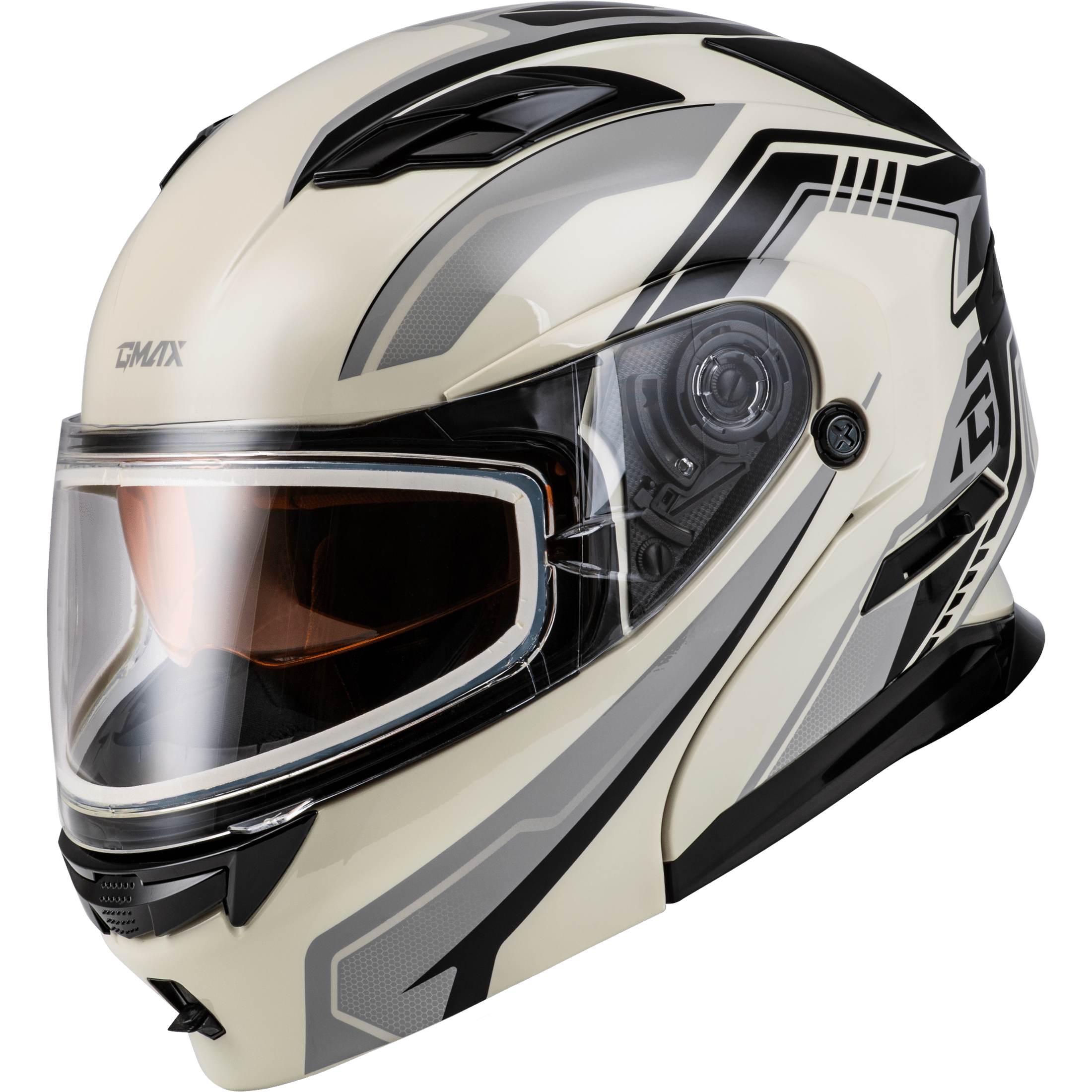 GMAX MD-01S TRANSISTOR SNOW HELMET WHITE/GREY/BLACK LG