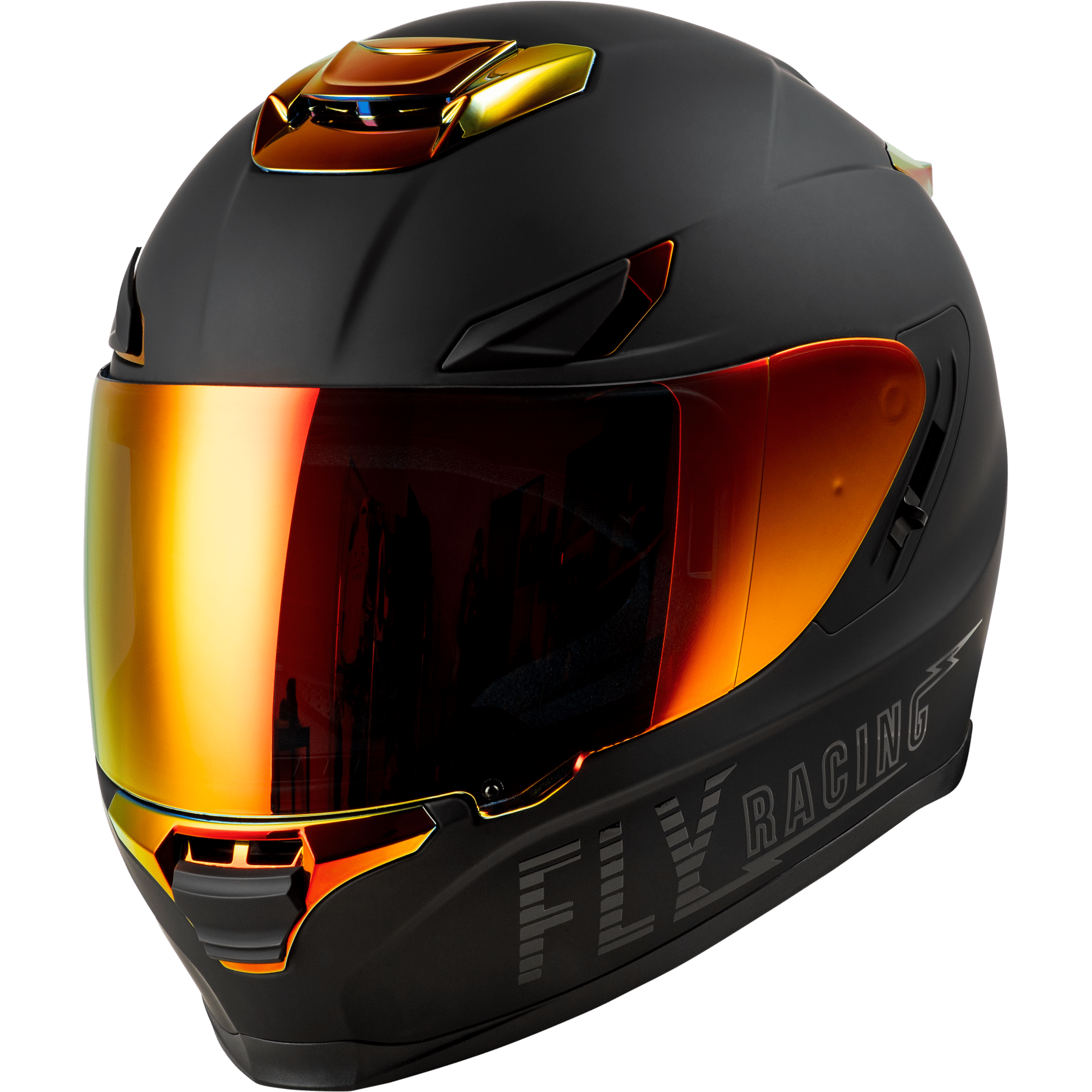 FLY RACING SENTINEL RECON HELMET MATTE BLACK/FIRE CHROME XL