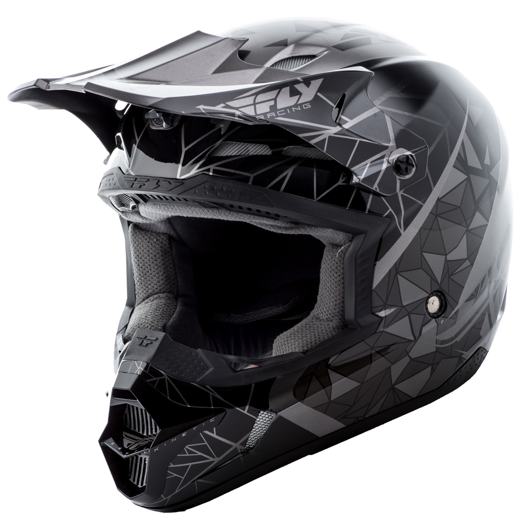 FLY RACING KINETIC CRUX HELMET BLACK/SILVER S