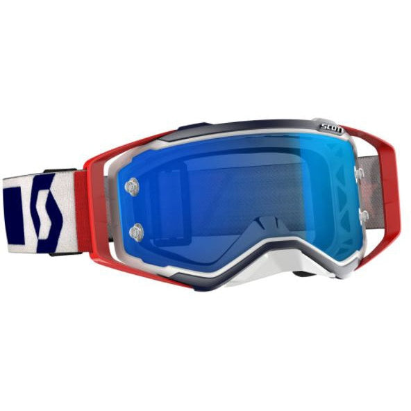 SCOTT PROSPECT GOGGLE RED/WHITE/BLUE W/BLUE LENS