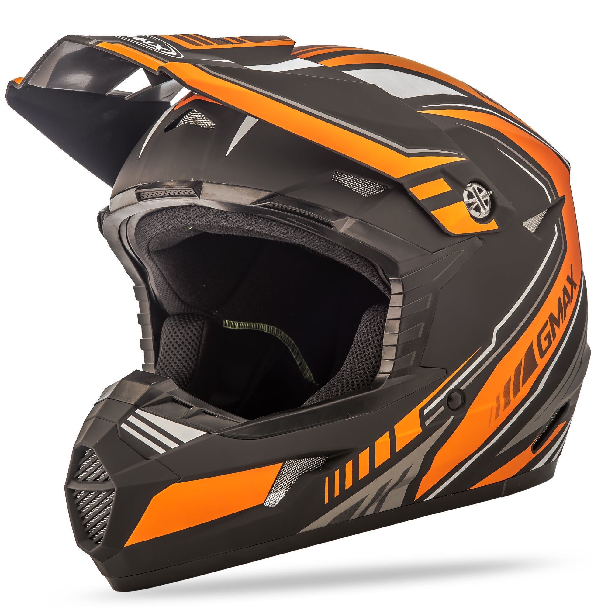 GMAX MX-46 OFF-ROAD UNCLE HELMET MATTE BLACK/ORANGE LG