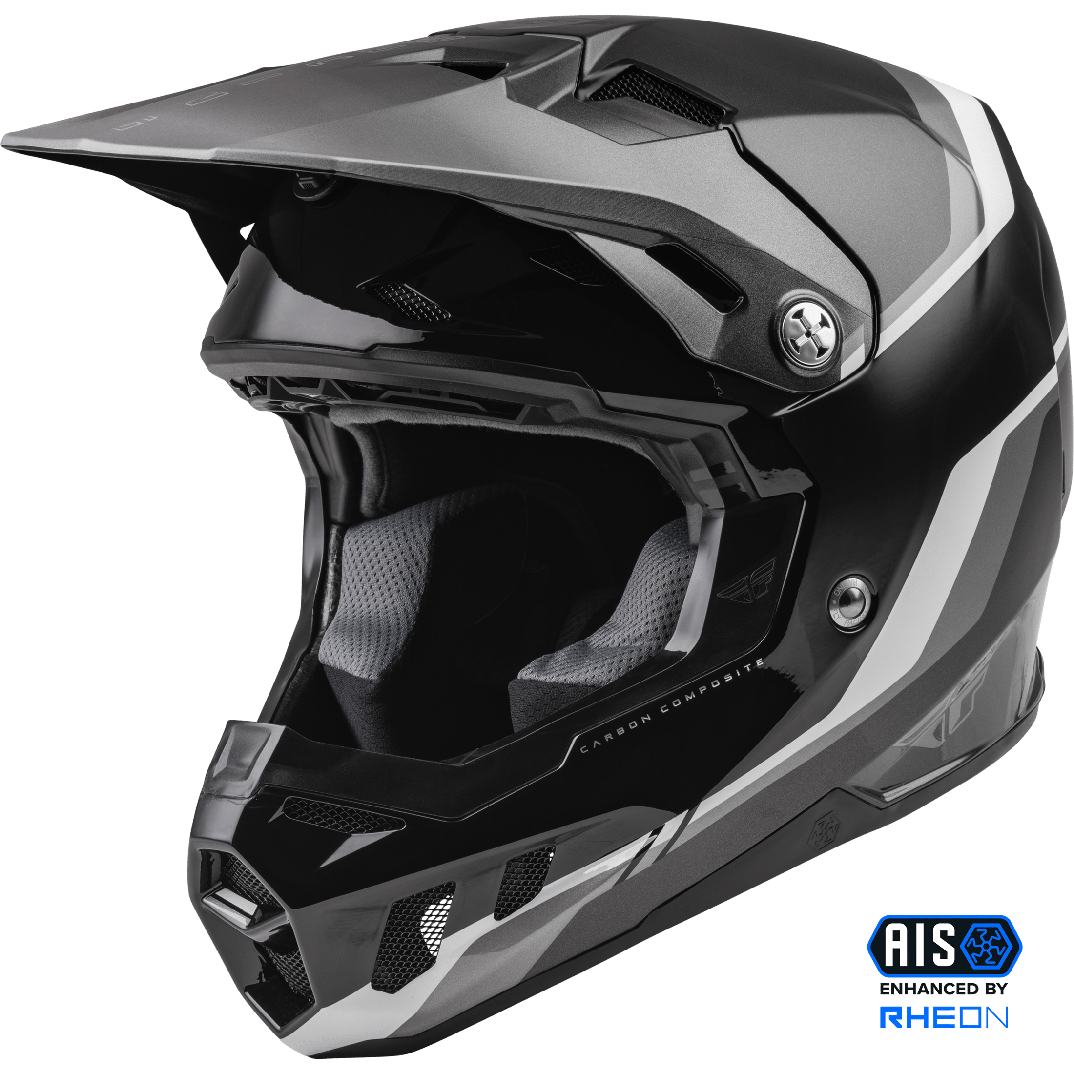 FLY RACING FORMULA CC DRIVER HELMET BLACK/CHAROCAL/WHITE SM