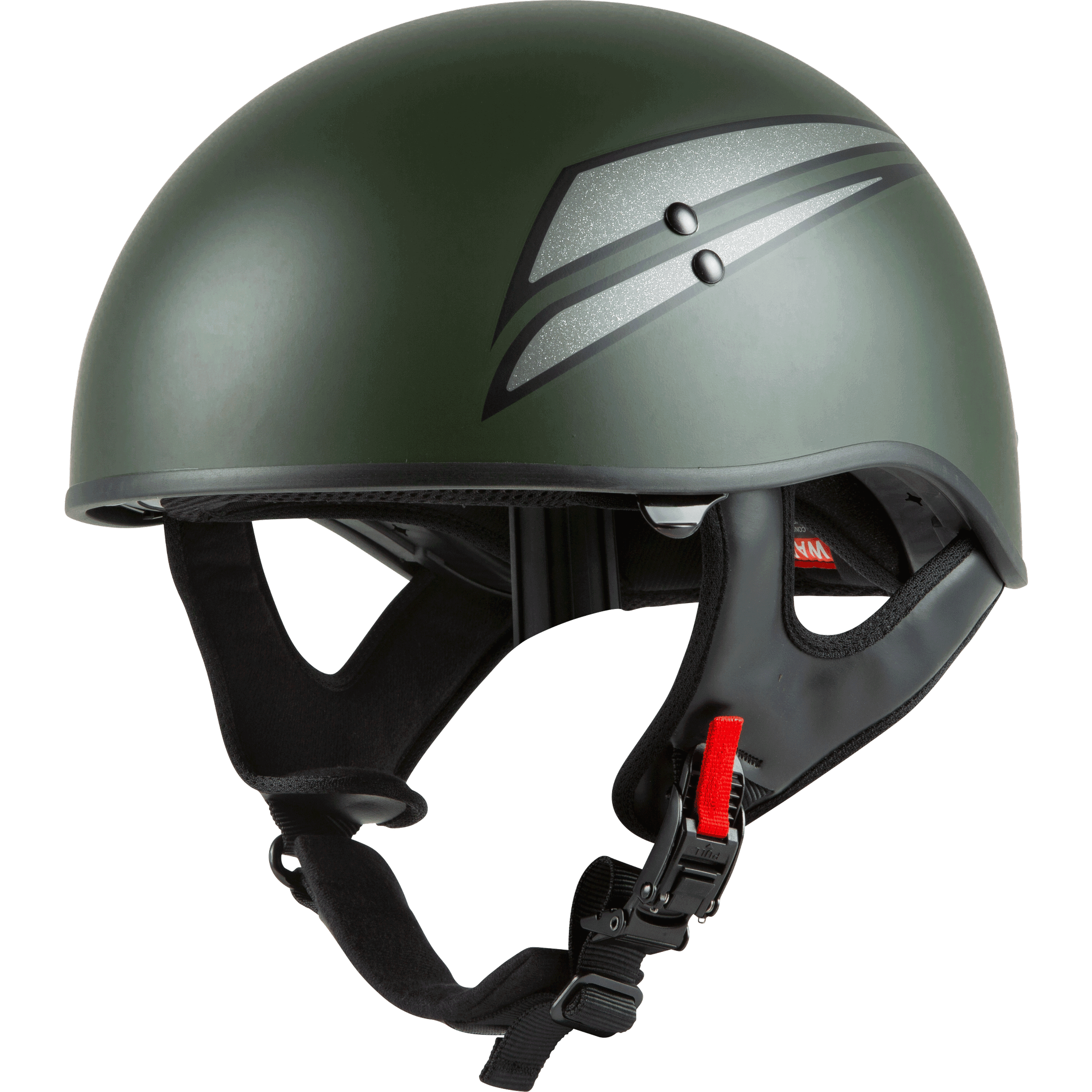 GMAX HH-65 HALF HELMET UNION NAKED MATTE OD GREEN/SILVER 2X