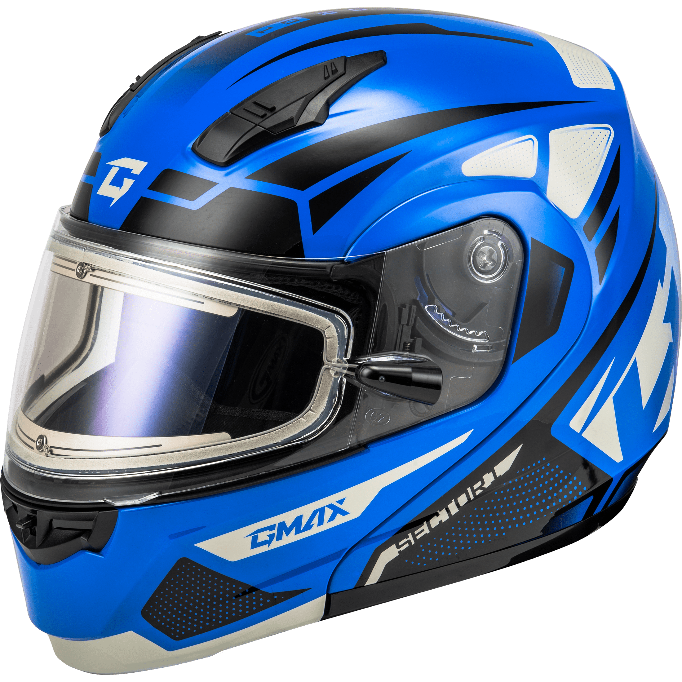 GMAX MD-04S SECTOR SNOW HELMET W/ ELECTRIC SHIELD BLUE/BLACK MD