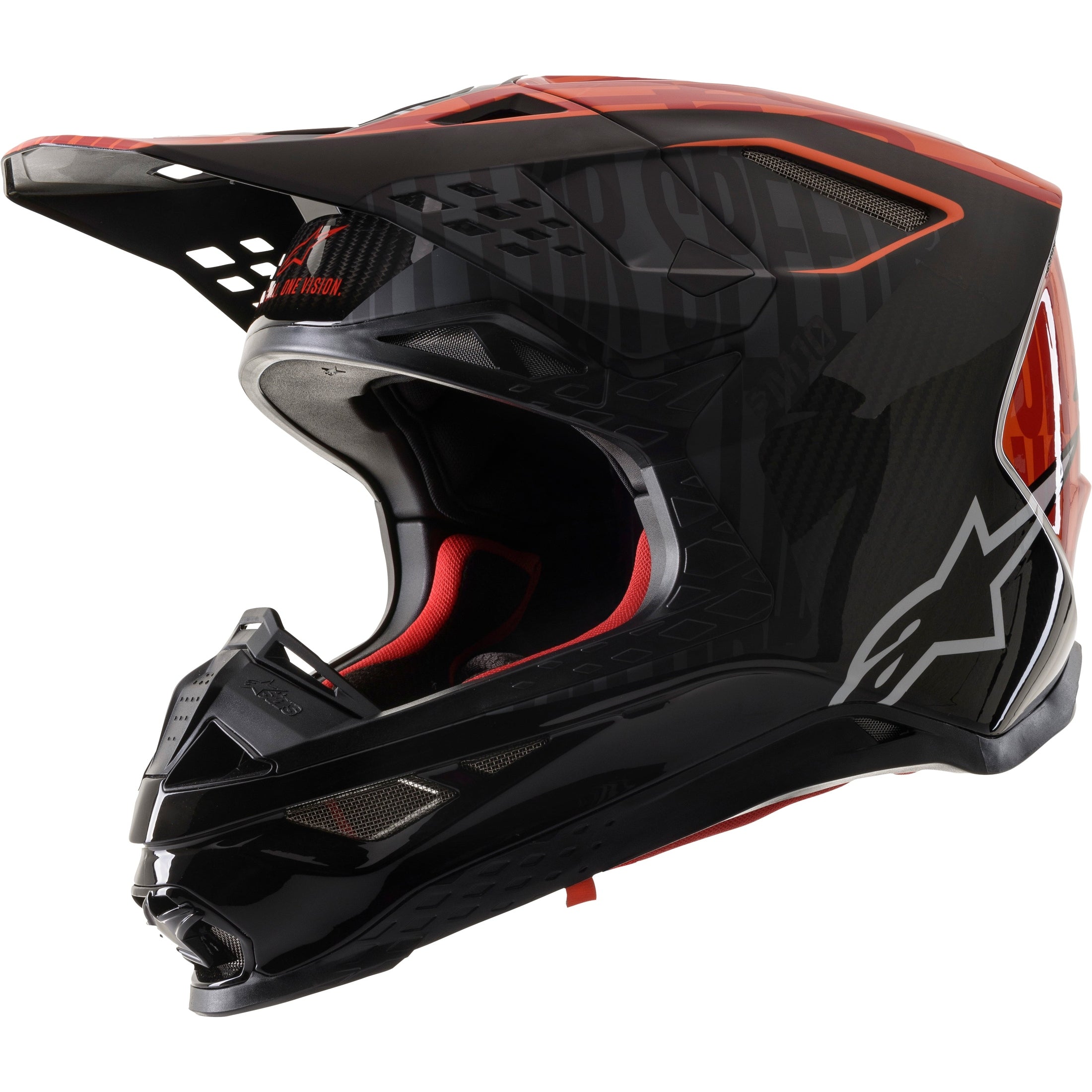 ALPINESTARS S.TECH S-M10 ALLOY HELMET BLACK/ORANGE/FLUO RED XS