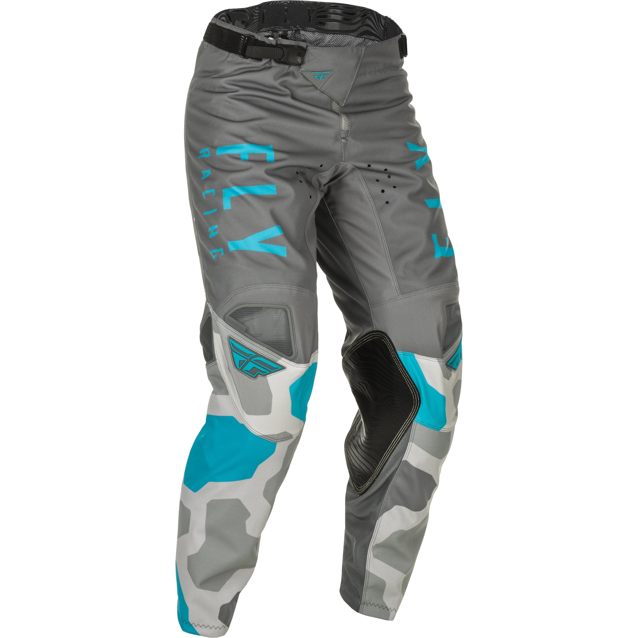 FLY RACING KINETIC K221 PANTS GREY/BLUE SZ 34