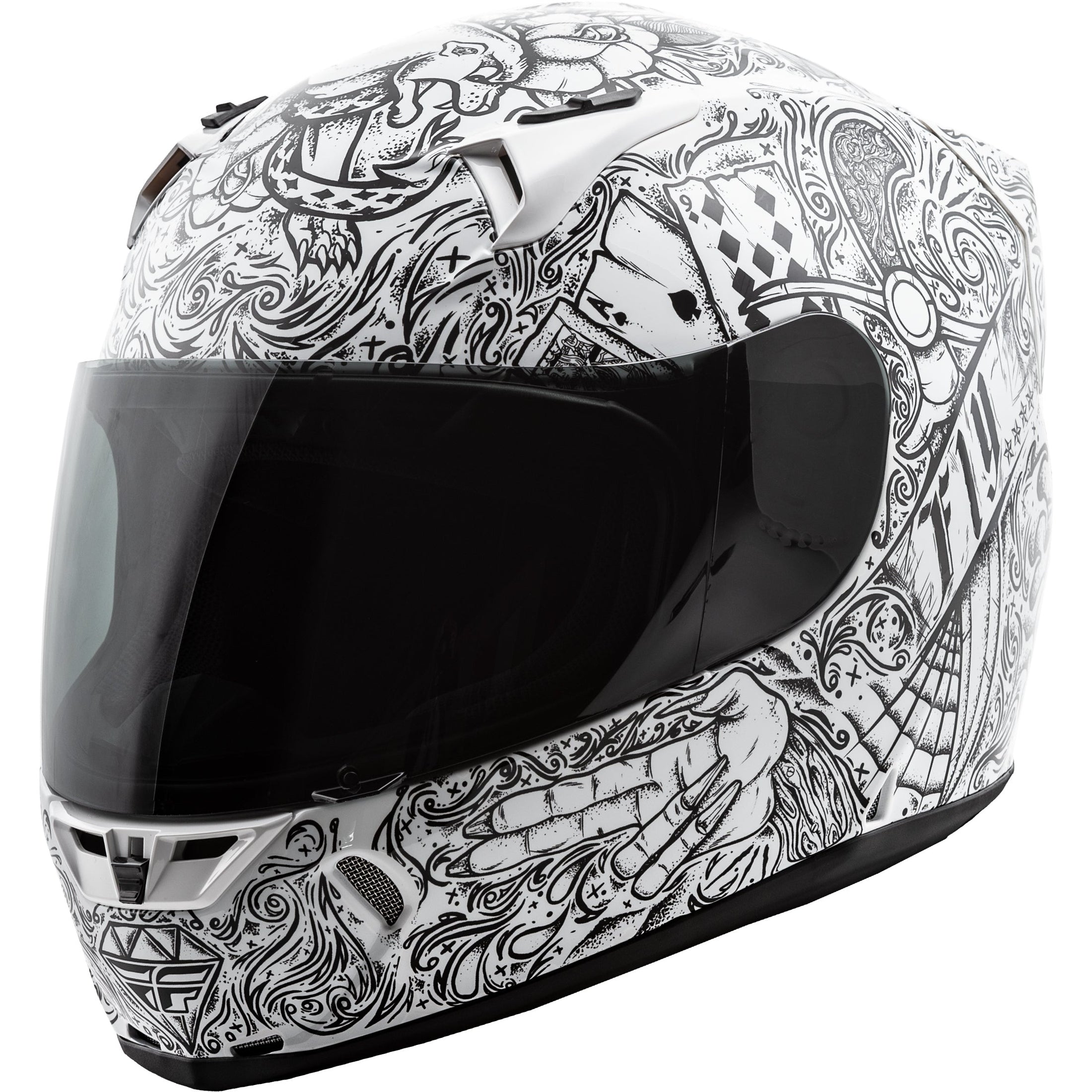 FLY RACING REVOLT INK'N NEEDLE HELMET WHITE/BLACK 2X