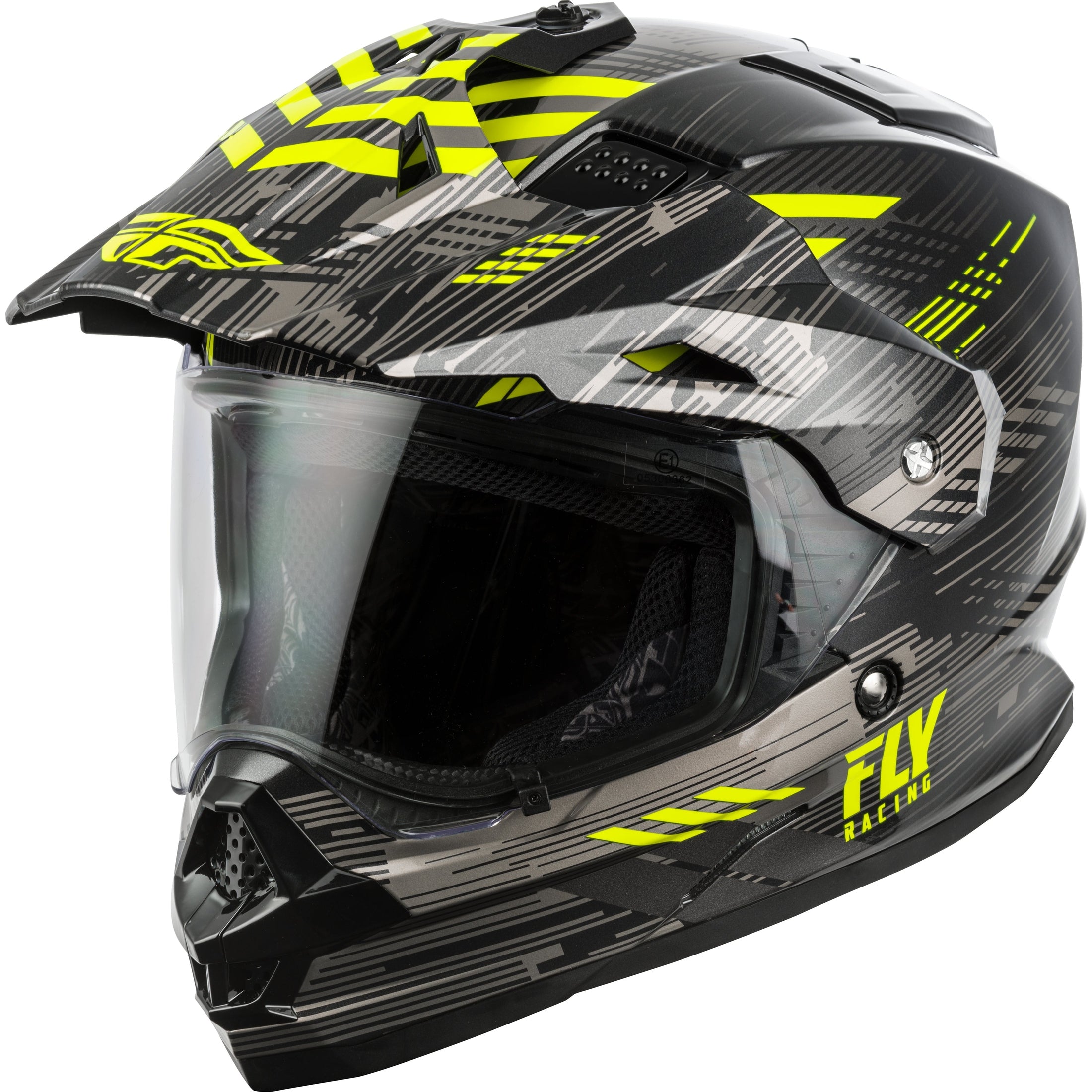 FLY RACING TREKKER QUANTUM HELMET BLACK/GREY/HI-VIS XS