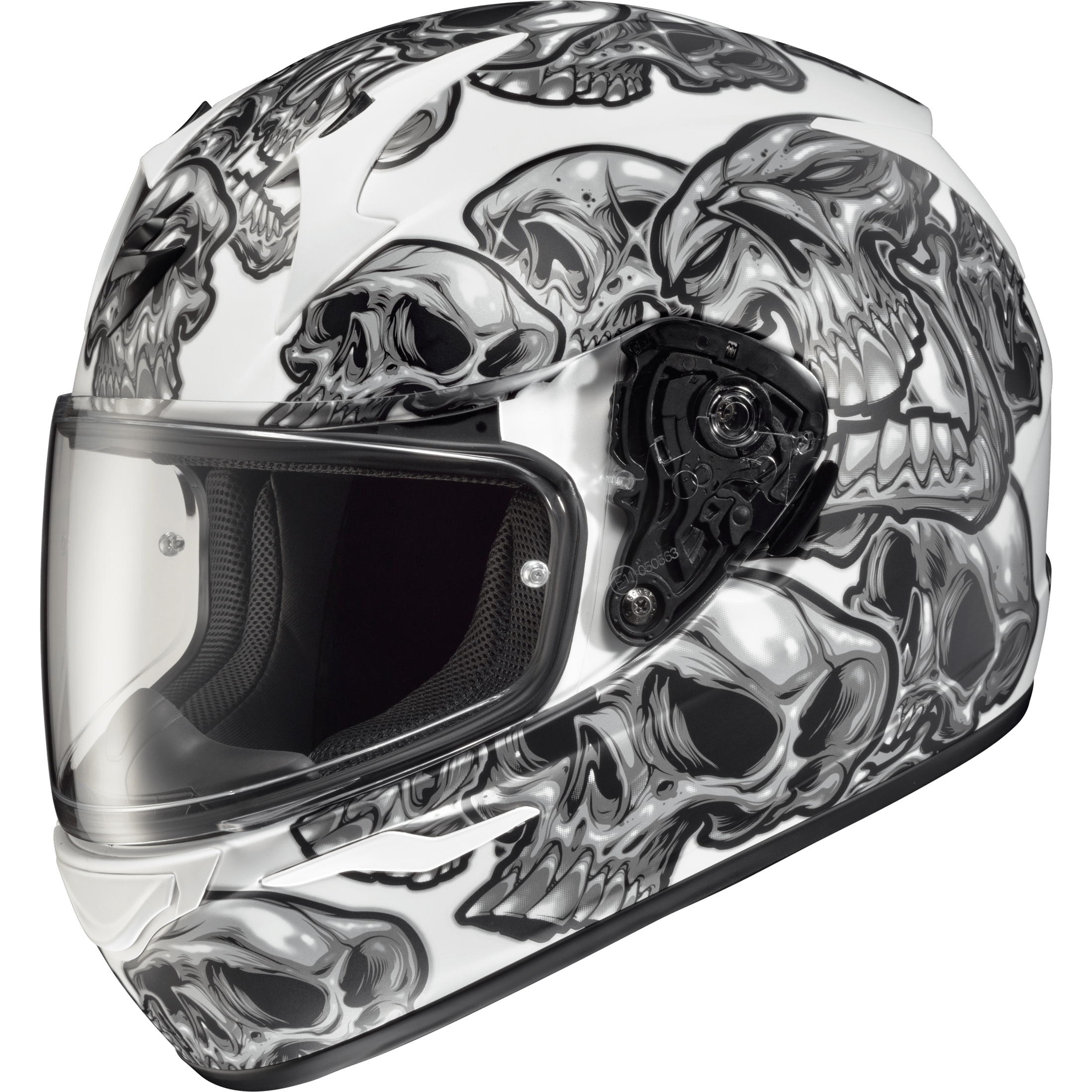 SCORPION EXO EXO-R320 FULL-FACE HELMET SKULL-E SILVER MD