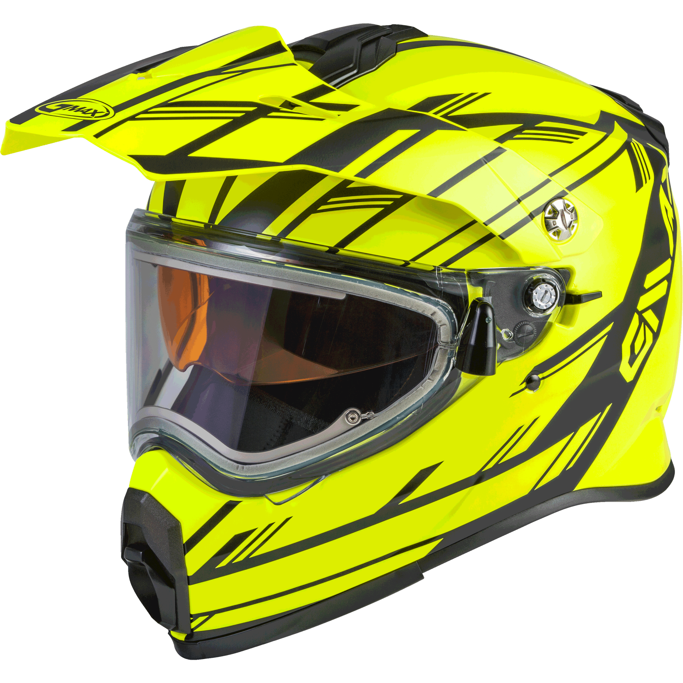 GMAX AT-21S EPIC SNOW HELMET W/ELEC SHIELD MATTE HI-VIS/BLACK LG