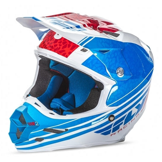 FLY RACING F2 ANIMAL HELMET BLUE/WHITE/RED X