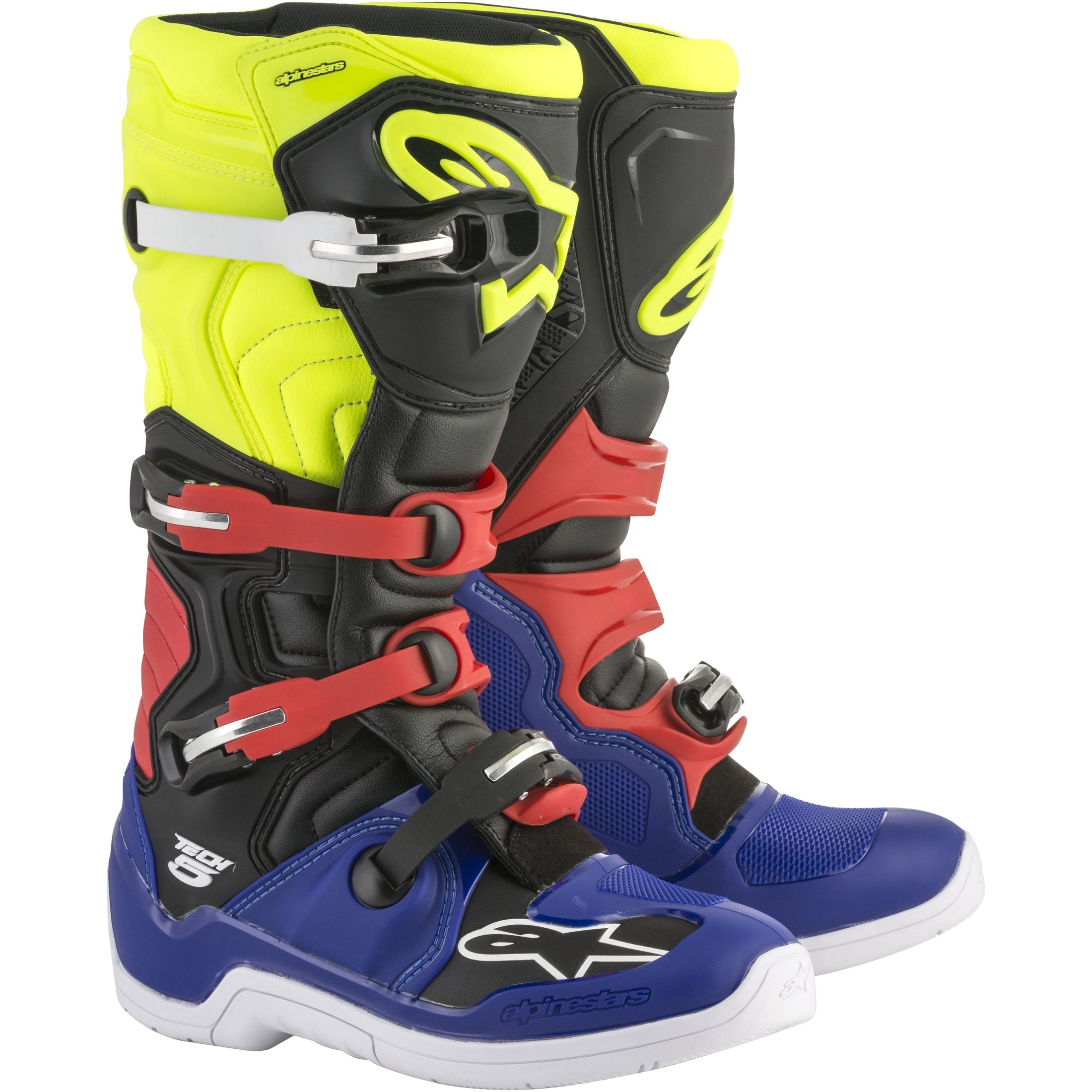 ALPINESTARS TECH 5 BOOTS BLUE/BLACK/YELLOW SZ 14