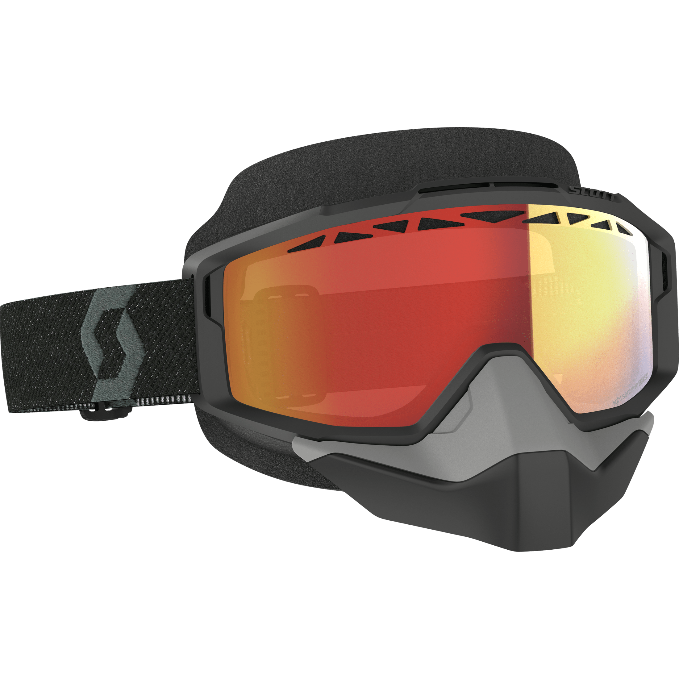 SCOTT SPLIT OTG SNOW CROSS LS GOGGLE BLACK W/LS RED CHROME