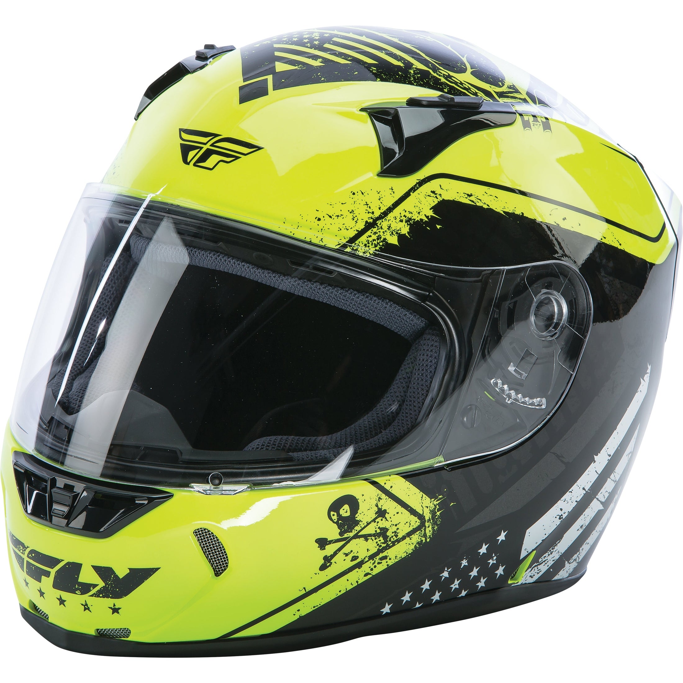 FLY RACING REVOLT PATRIOT HELMET HI-VIS/BLACK 2X