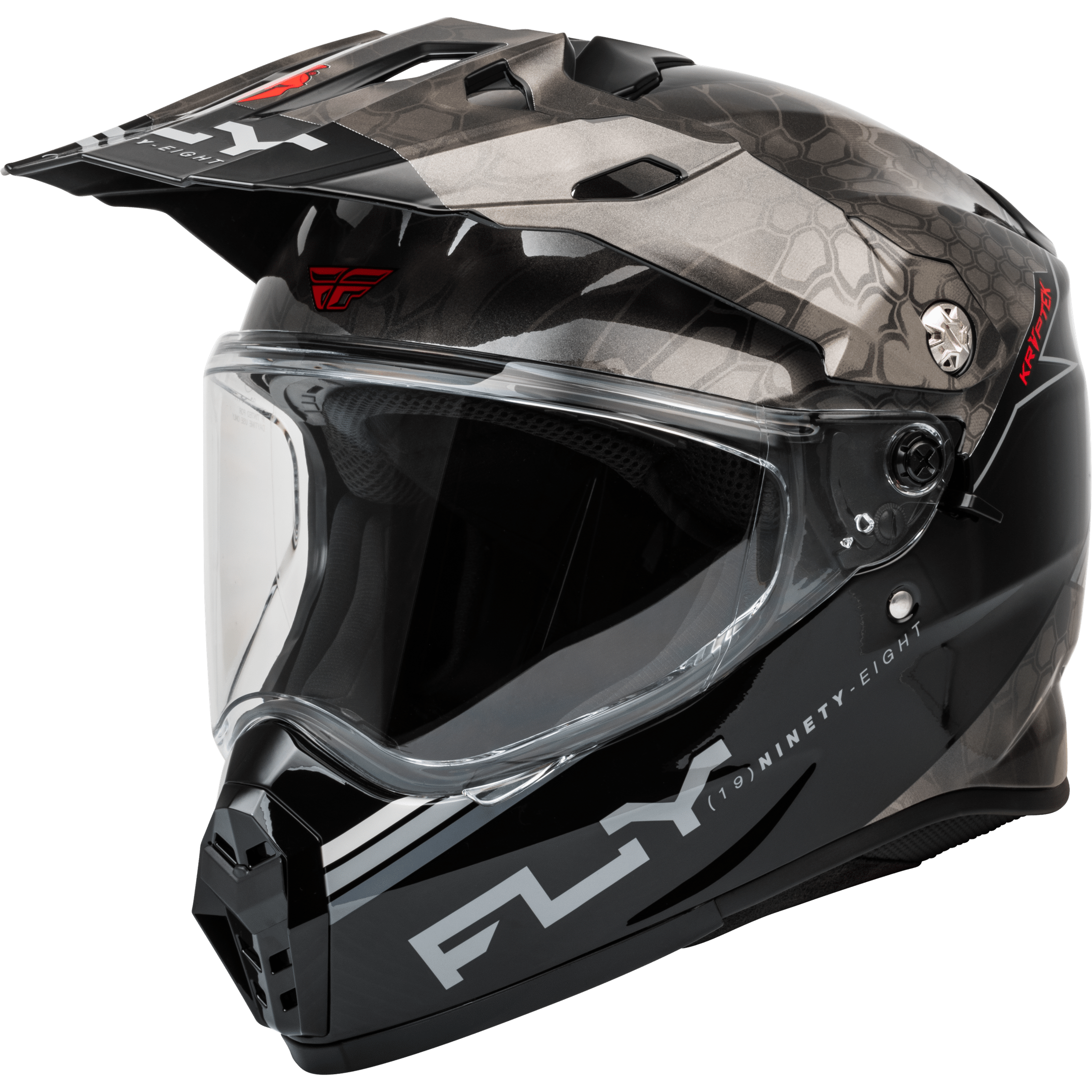 FLY RACING TREKKER KRYPTEK CONCEAL HELMET BLACK/GREY/WHITE XS