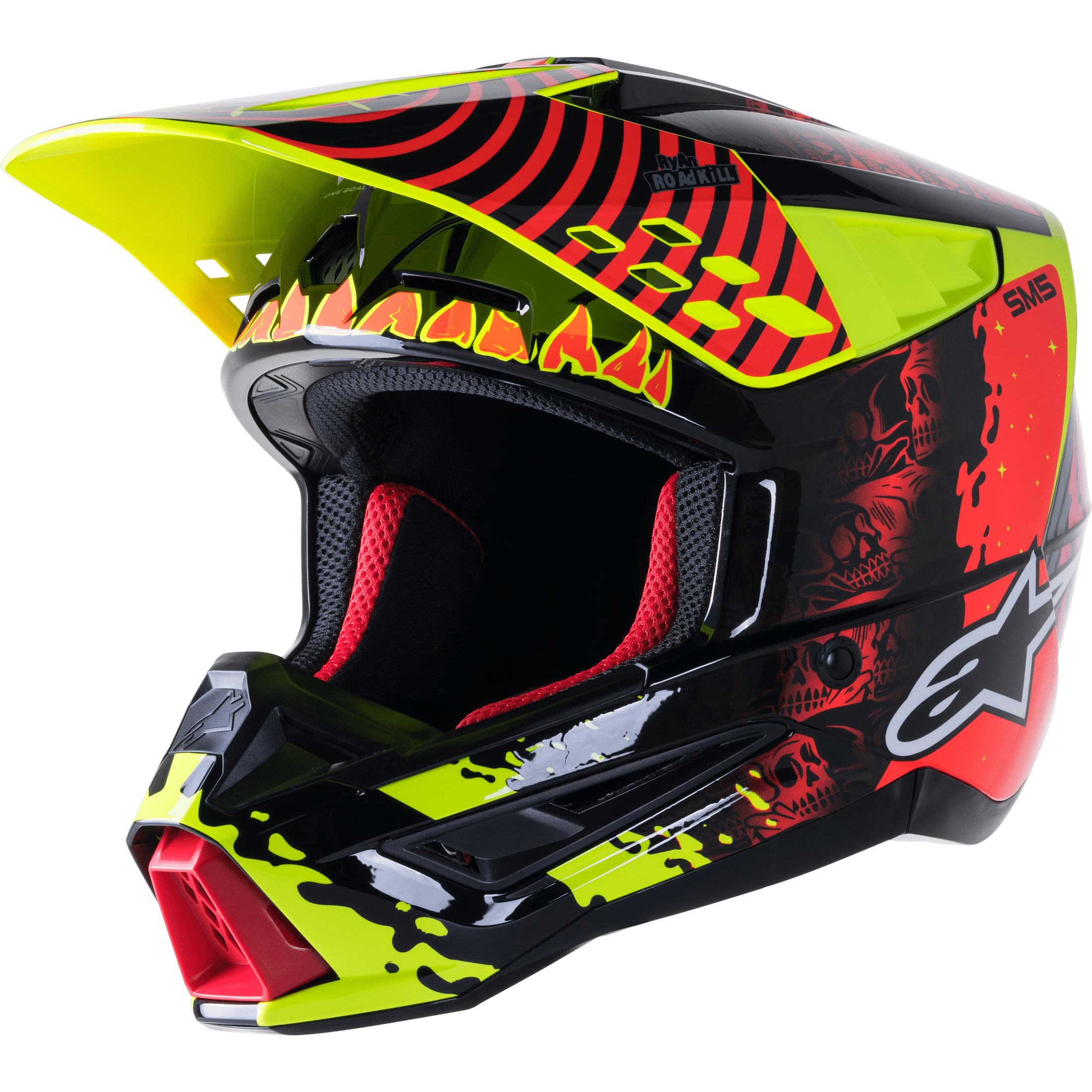 ALPINESTARS S-M5 SOLAR FLARE HELMET BLACK/RED/FLUO YELLOW 2X