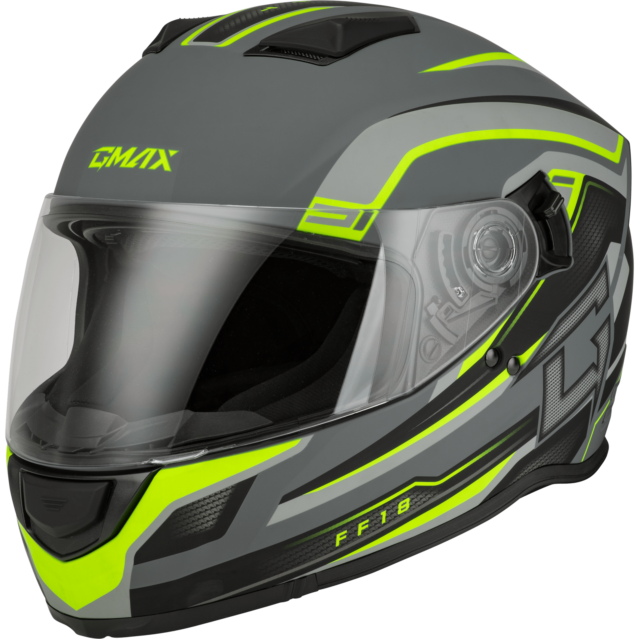 GMAX FF-18 DRIFT HELMET MATTE GREY/HI-VIZ SM