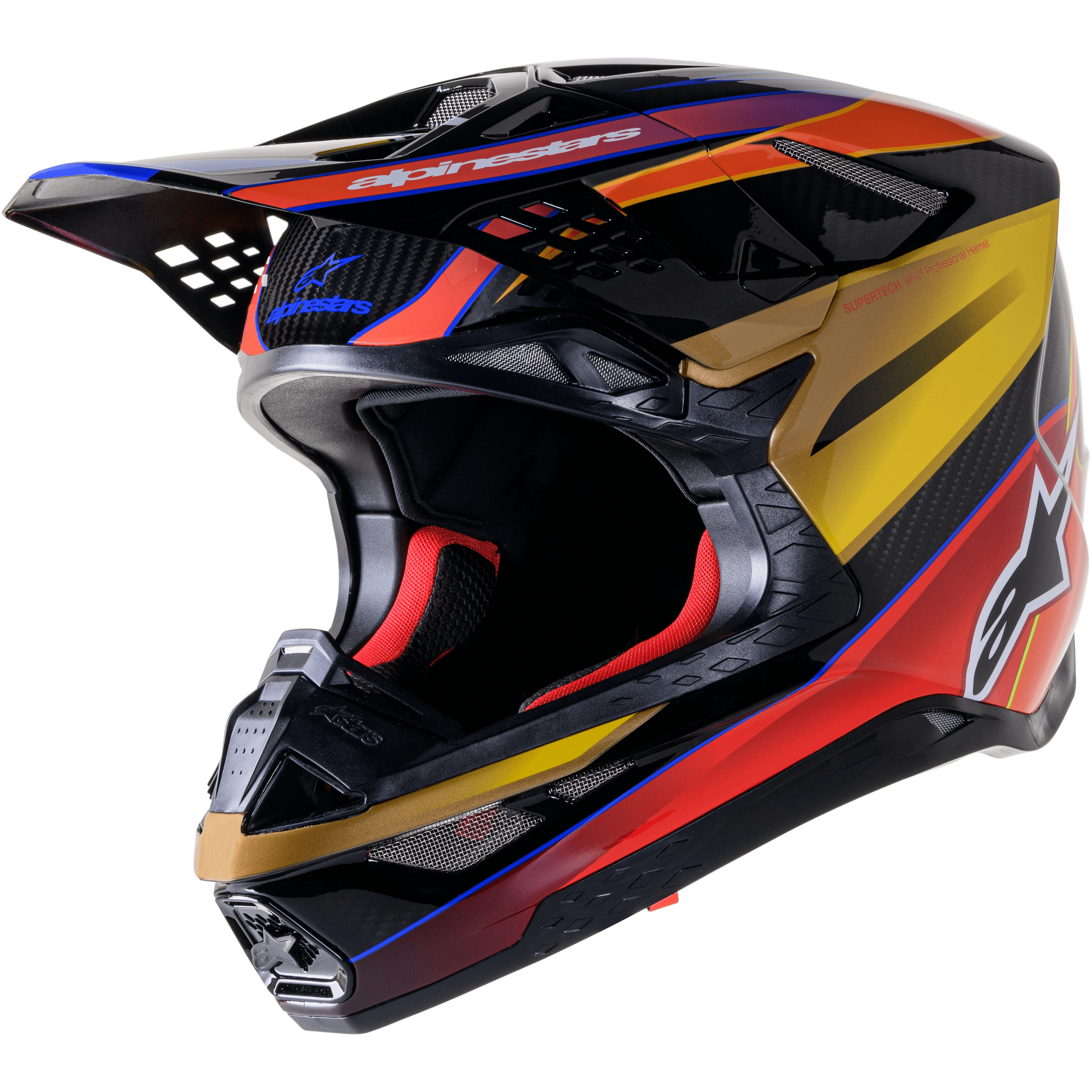 ALPINESTARS SUPERTECH S-M10 ERA HELMET GOLD YLW/RIO RED GLOSSY XS