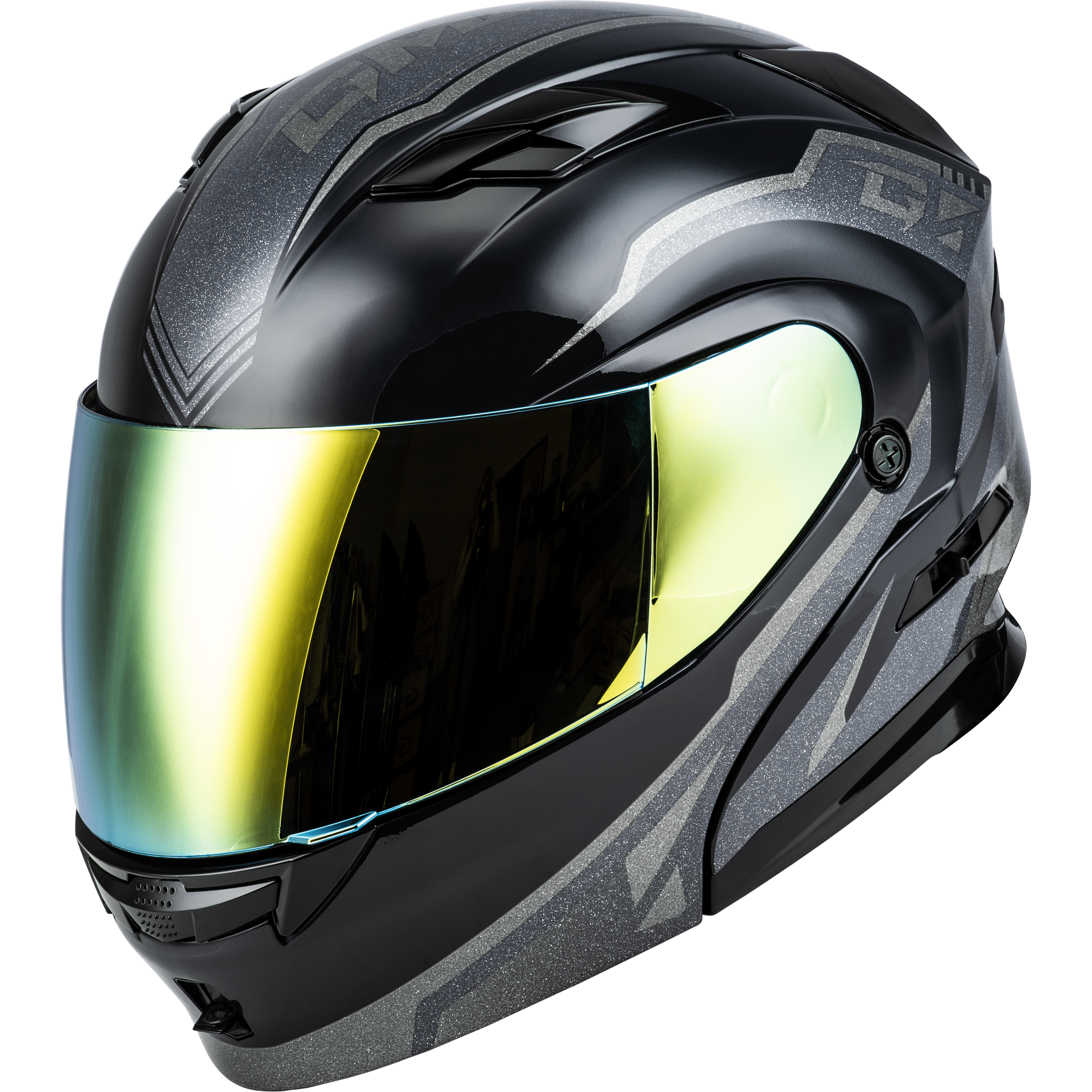 GMAX MD-01 VOLTA HELMET GREY/SILVER METALLIC LG