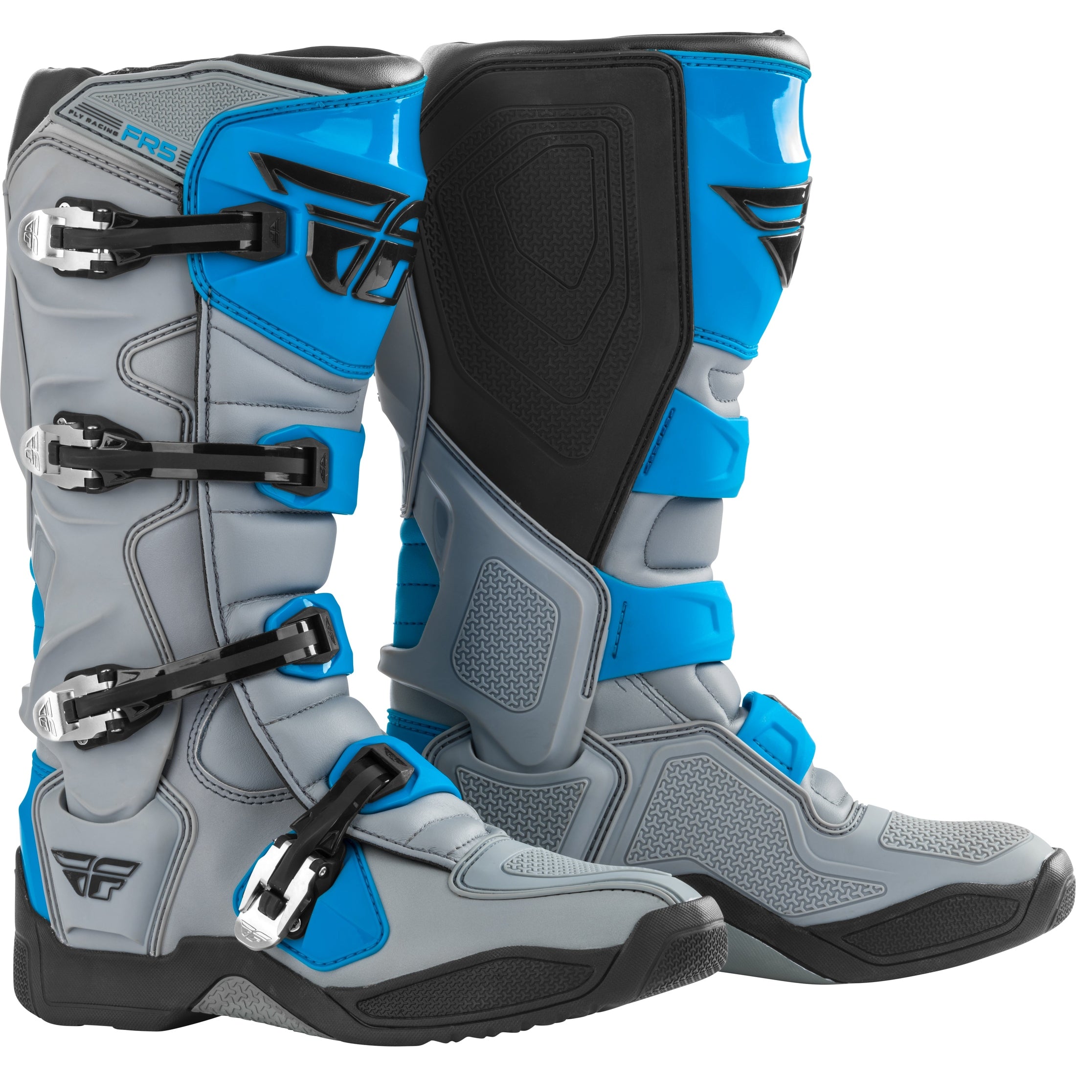 FLY RACING FR5 BOOTS GREY/BLUE SZ 12